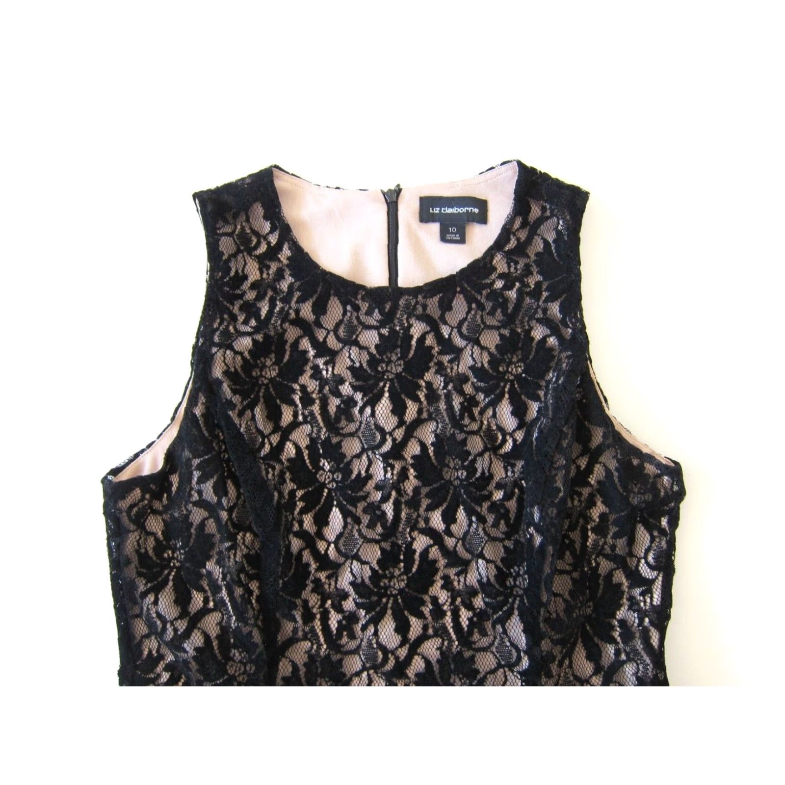 Liz Claiborne Liz Claiborne Black Velvet Floral Sleeveless A-Line Shift Tank Dress 10 Size L / US 10 / IT 46 - 3 Thumbnail