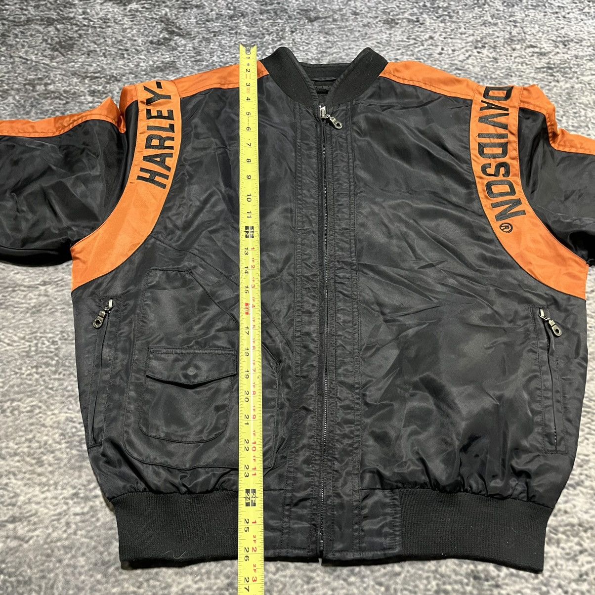 Harley Davidson VINTAGE HARLEY DAVIDSON GRUNGE ORANGE BLACK FULL ZIP JACKET Size US S / EU 44-46 / 1 - 11 Thumbnail