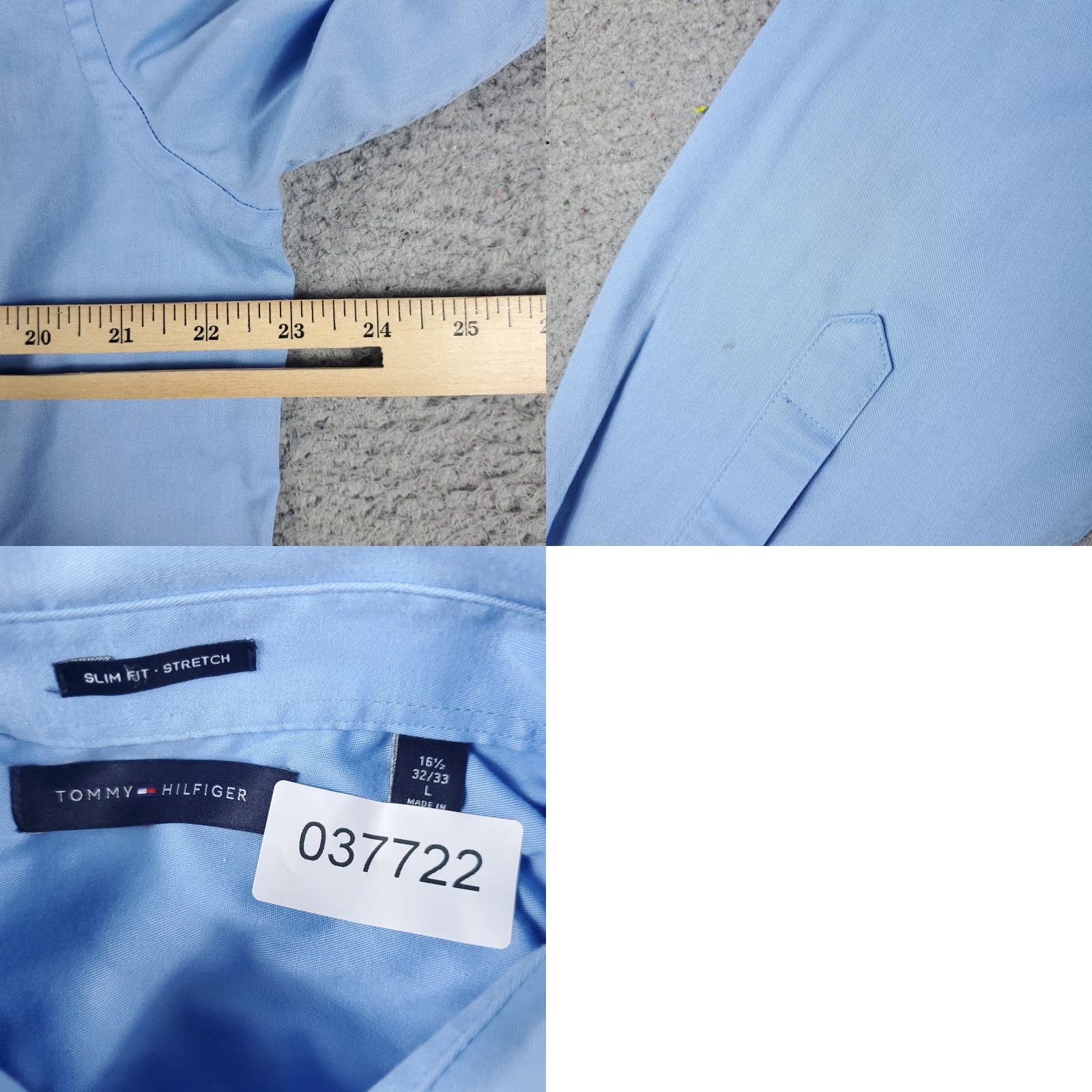 Tommy Hilfiger Tommy Hilfiger Button-Up Shirt Mens Large Blue Casual Long Sleeve Regular Fit Size US L / EU 52-54 / 3 - 8 Thumbnail