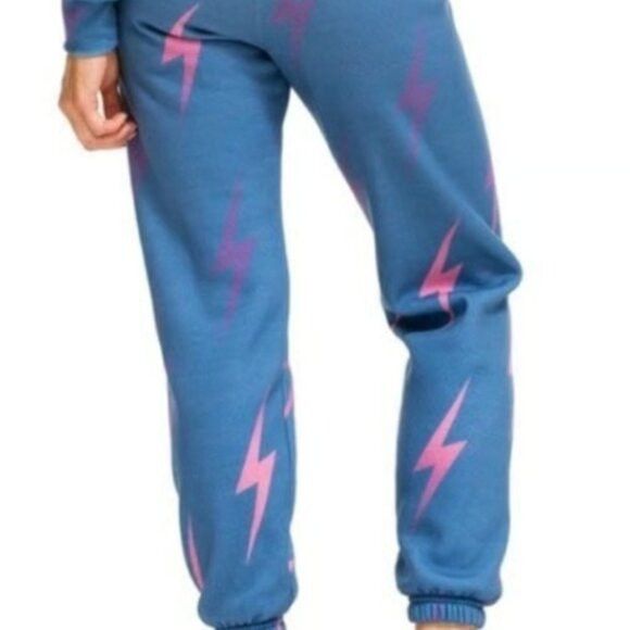 Aviator Nation Aviator Nation Blue, Pink, & Purple Bolt Repeat Sweatpants‎ Size 30" / US 8 / IT 44 - 6 Thumbnail