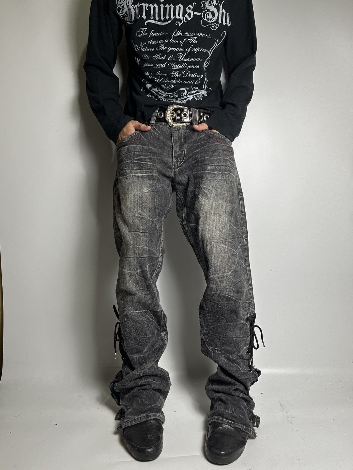 Lace up rootthree pant vkei style japanese brand