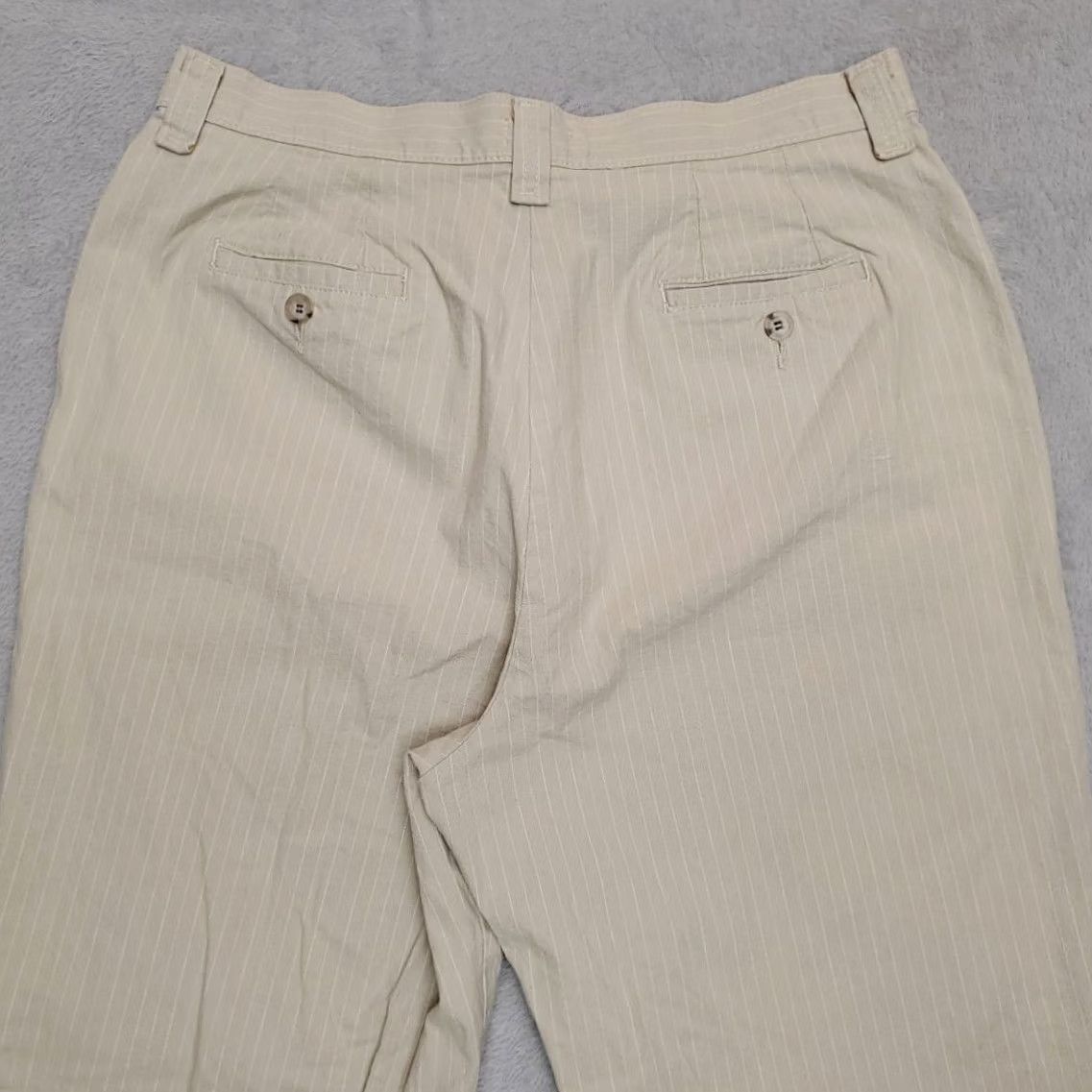 Lee VINTAGE Lee Pants Womens 14 M Beige Pin Striped Y2K 90s USA Fabric High Rise Pants Women 14 Beige Pin Striped High Rise Lee Size 36" / US 14 / IT 50 - 5 Thumbnail