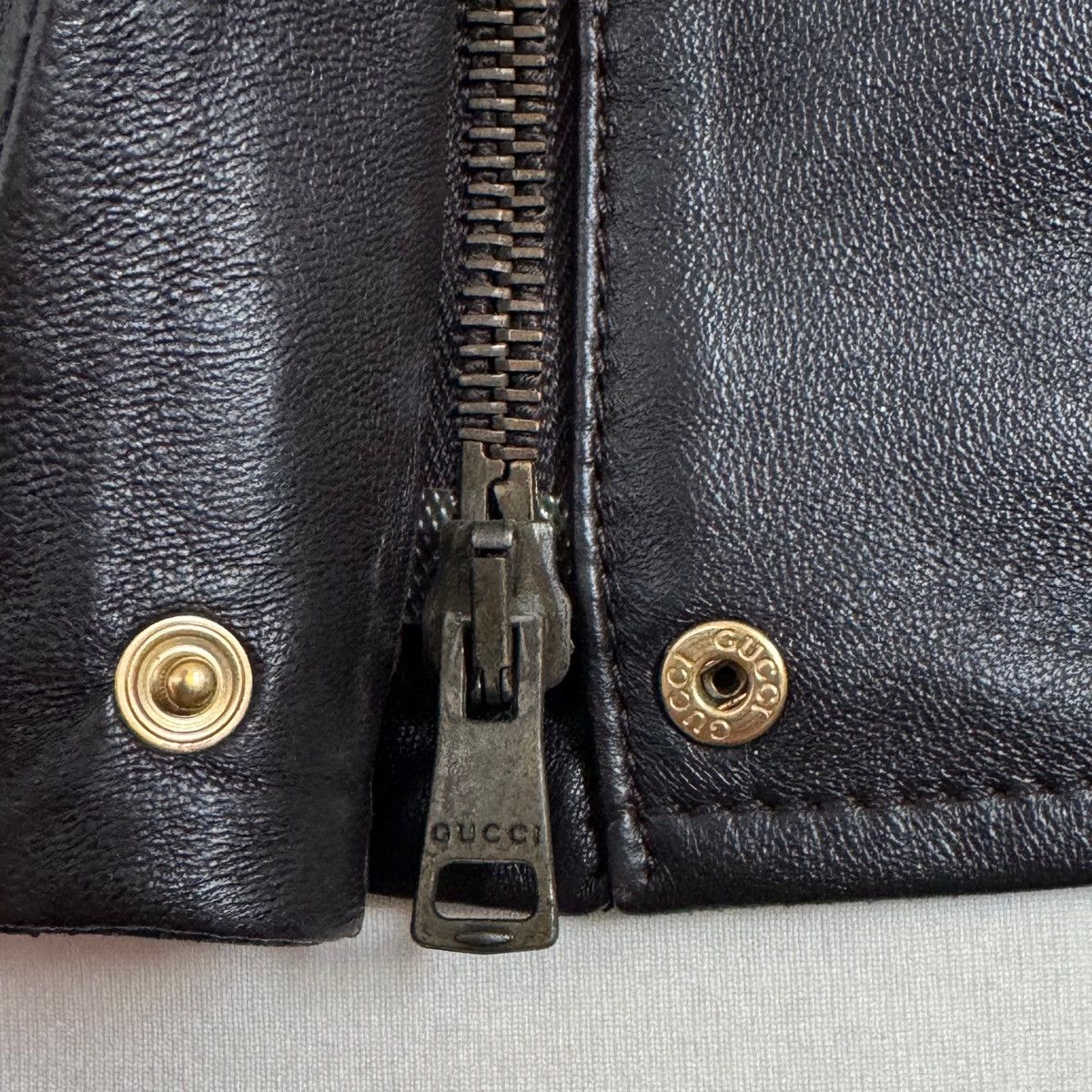 Gucci Runway Tom Ford for Gucci Asymmetrical Leather Jacket Size M / US 6-8 / IT 42-44 - 14 Thumbnail
