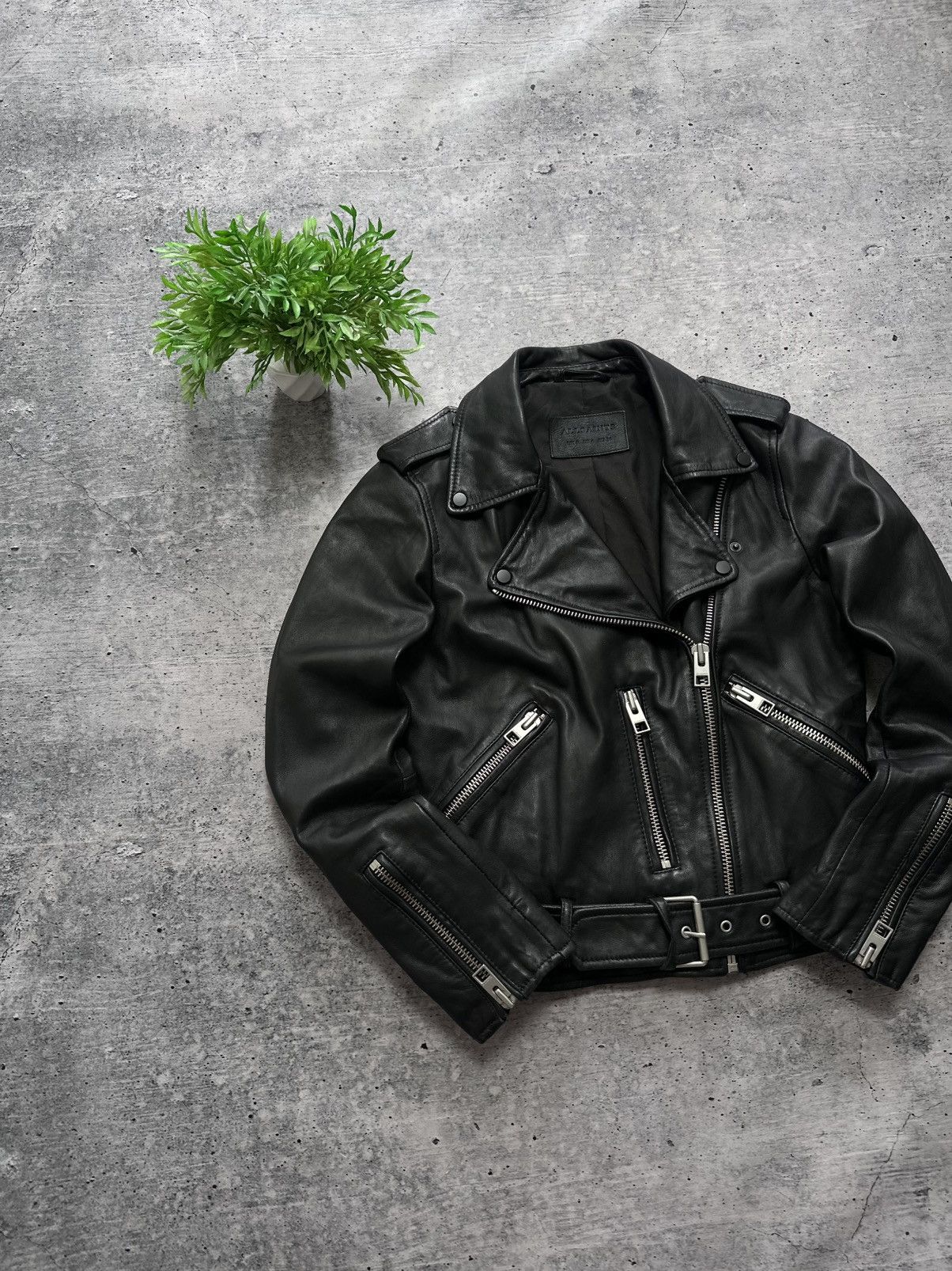 Allsaints Allsaints Balfern Biker Lux Y2K Leather Zip Jacket Size S / US 4 / IT 40 - 1 Thumbnail