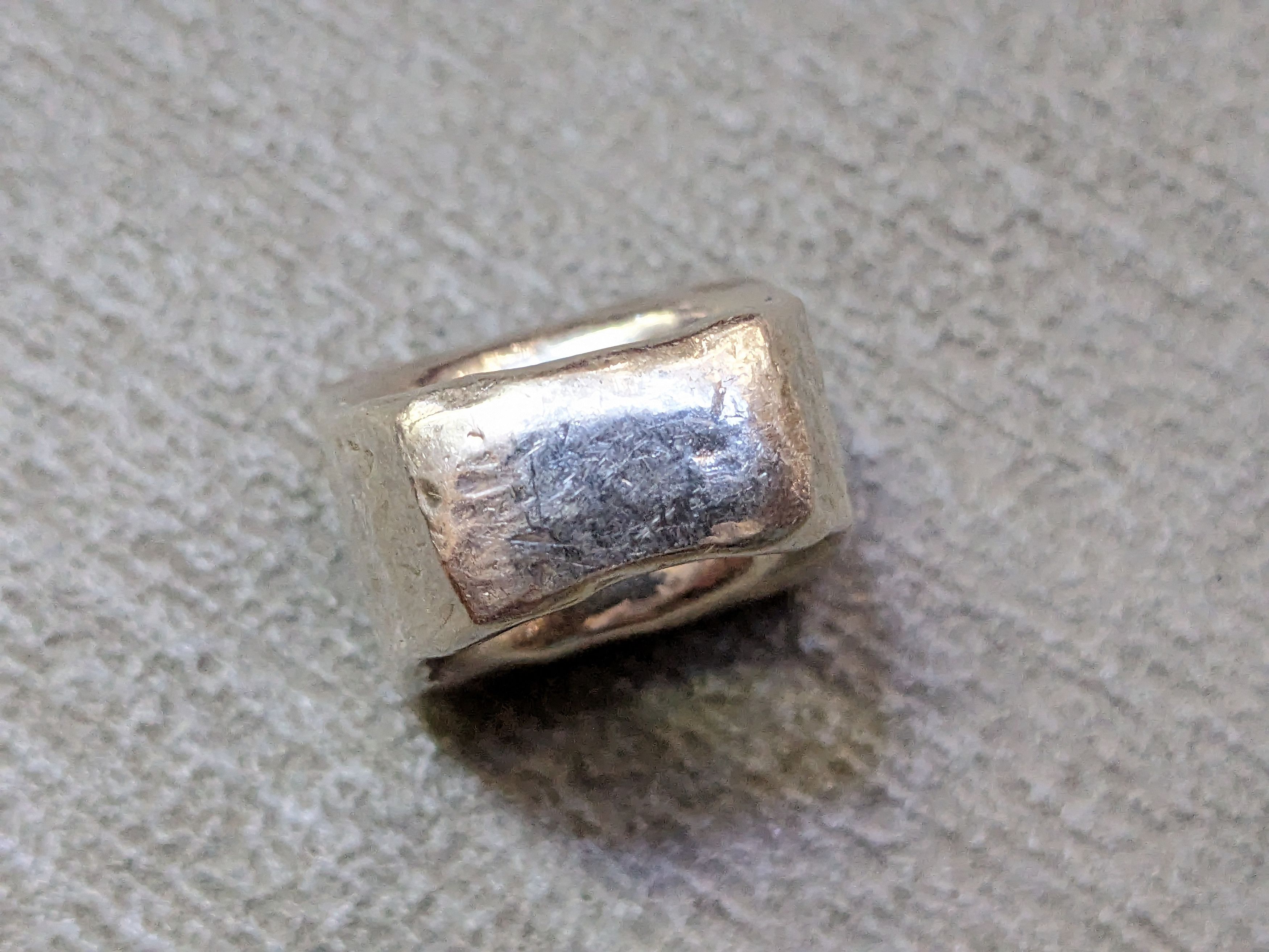 Jewelry Vintage Sterling Silver Ring Size 7.5 Hammered Modern Y2K Size ONE SIZE - 13 Thumbnail