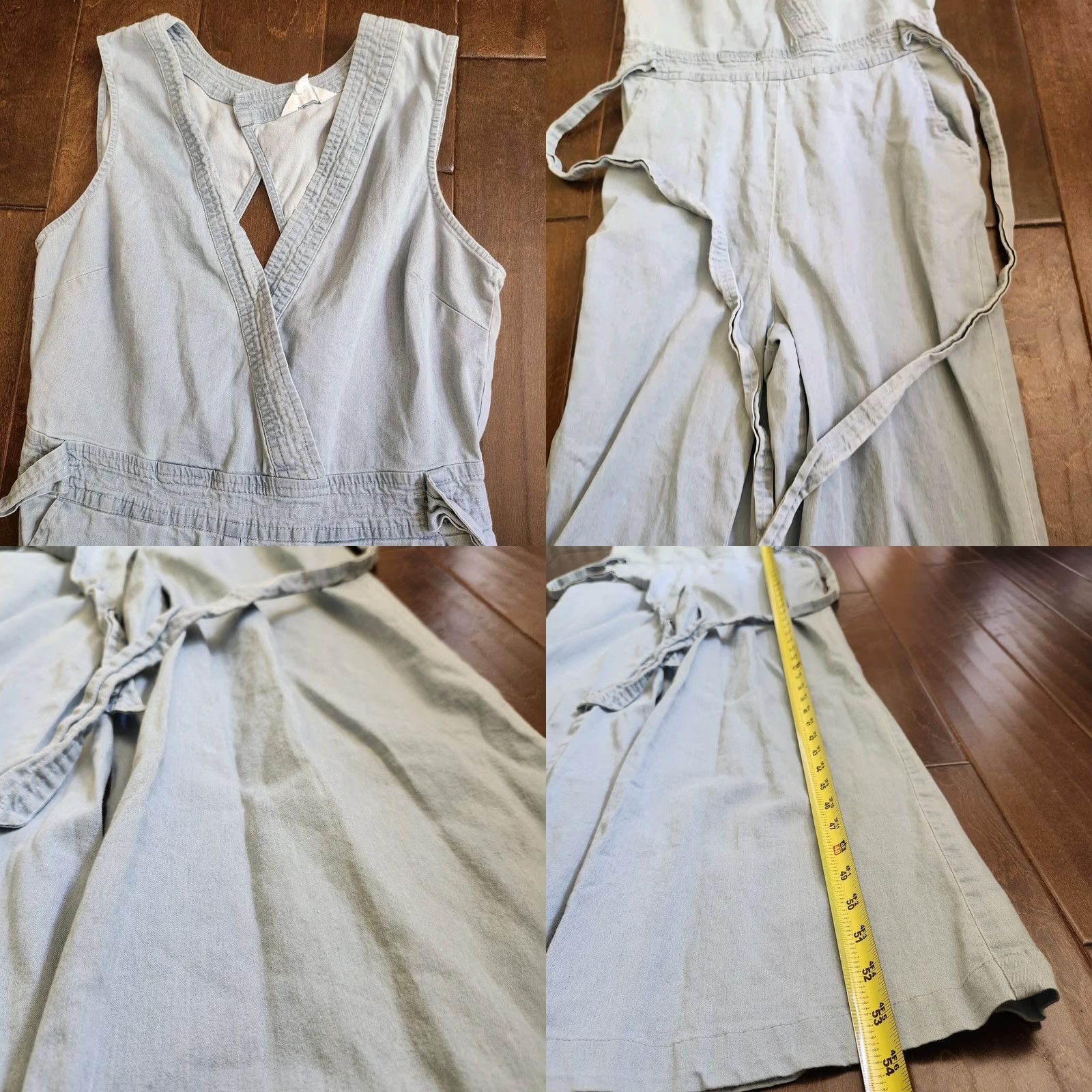 BB Dakota BB Dakota Jack Women’s Blue Sleeveless Jumpsuit with Tie - Size 6 - One-Piece, Casual/Work, 90s Theme, Cotton Spandex - Regular Fit Size 28" / US 6 / IT 42 - 8 Thumbnail