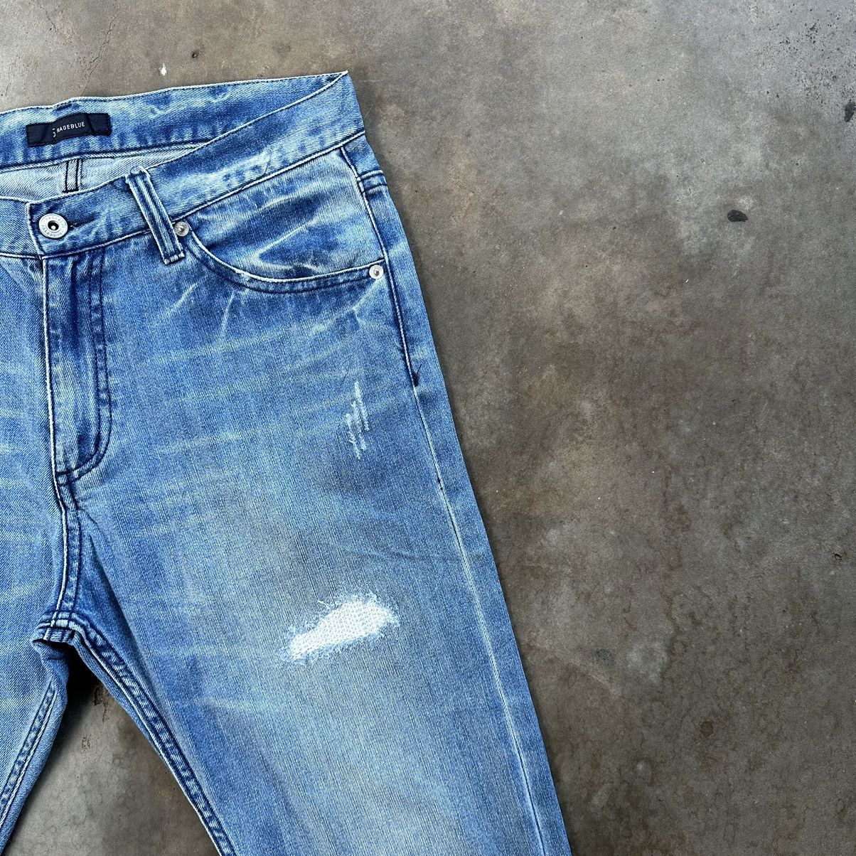 Japanese Brand Vintage Rageblue Faded Jean Distressed Denim Pant W31 Size US 31 - 14 Thumbnail