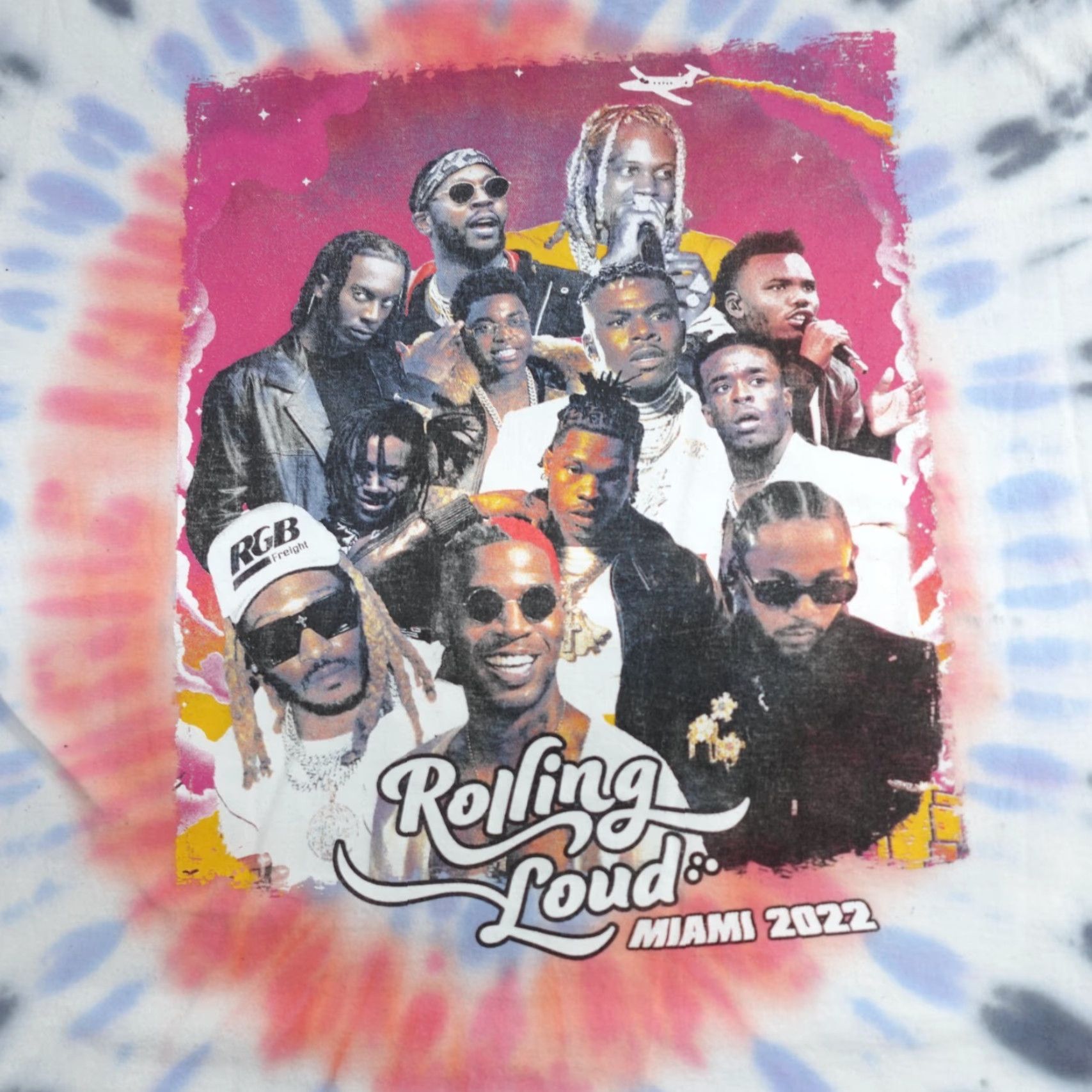 Vintage VINTAGE Rolling Loud Shirt XL Blue Tie Dye Solid Long Sleeve Crew Neck Cotton Jersey Unbranded Men XL Printed T-Shirt 1990s Concert Mens Size US XL / EU 56 / 4 - 2 Thumbnail