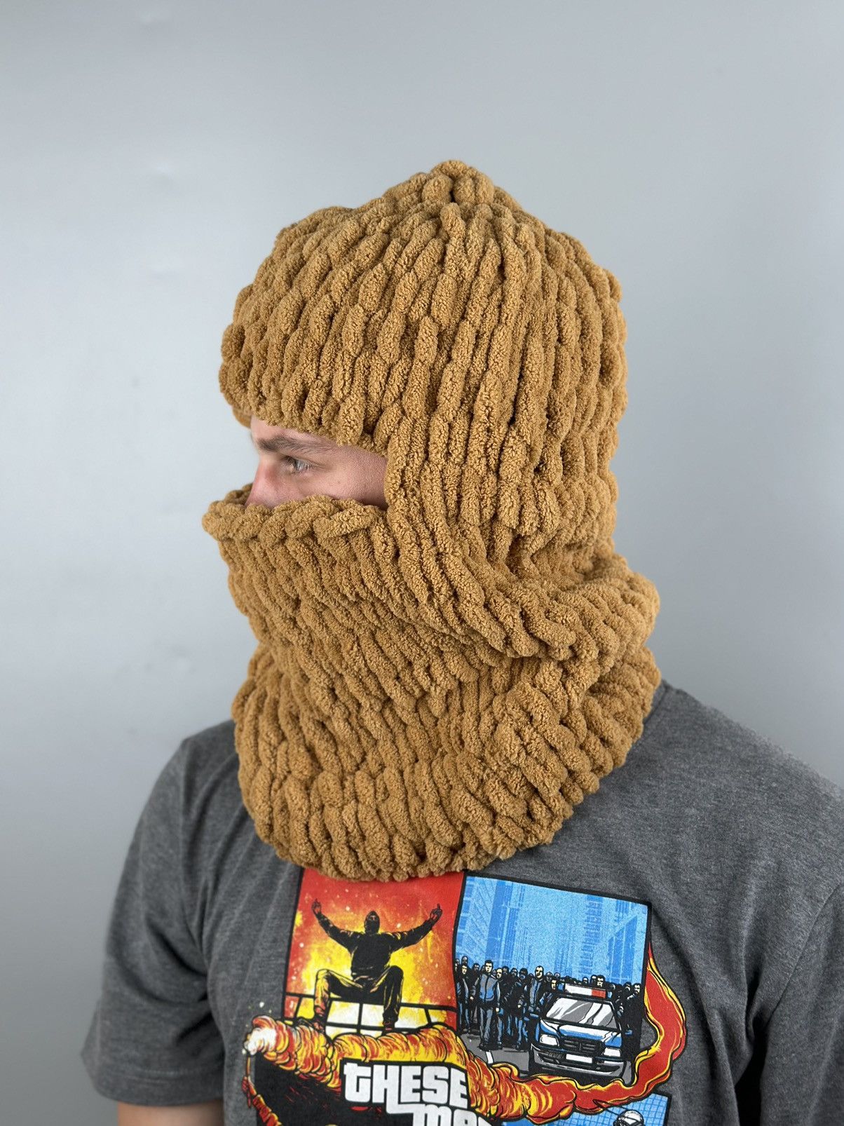 Handmade Custom Handmade Balaclava Puffy Ski Mask Size ONE SIZE - 2 Thumbnail