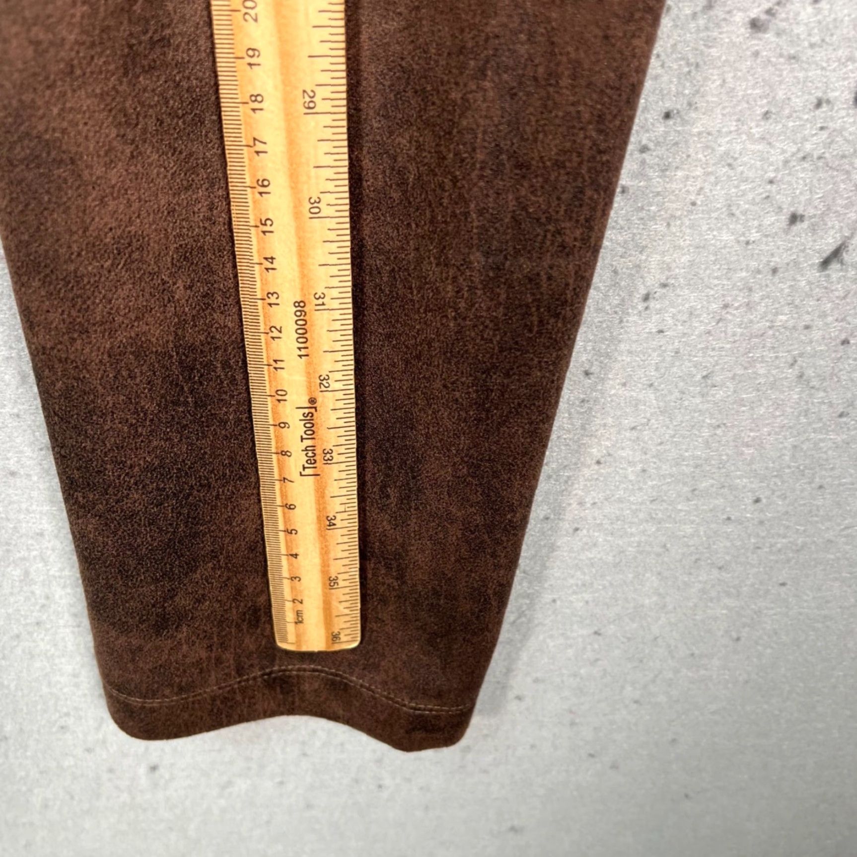 Vintage Max Studio Womens Leggings Size L Faux Leather Brown Elastic Waist Ankle Stretch Fall Winter Womens Size 36" / US 14 / IT 50 - 5 Thumbnail