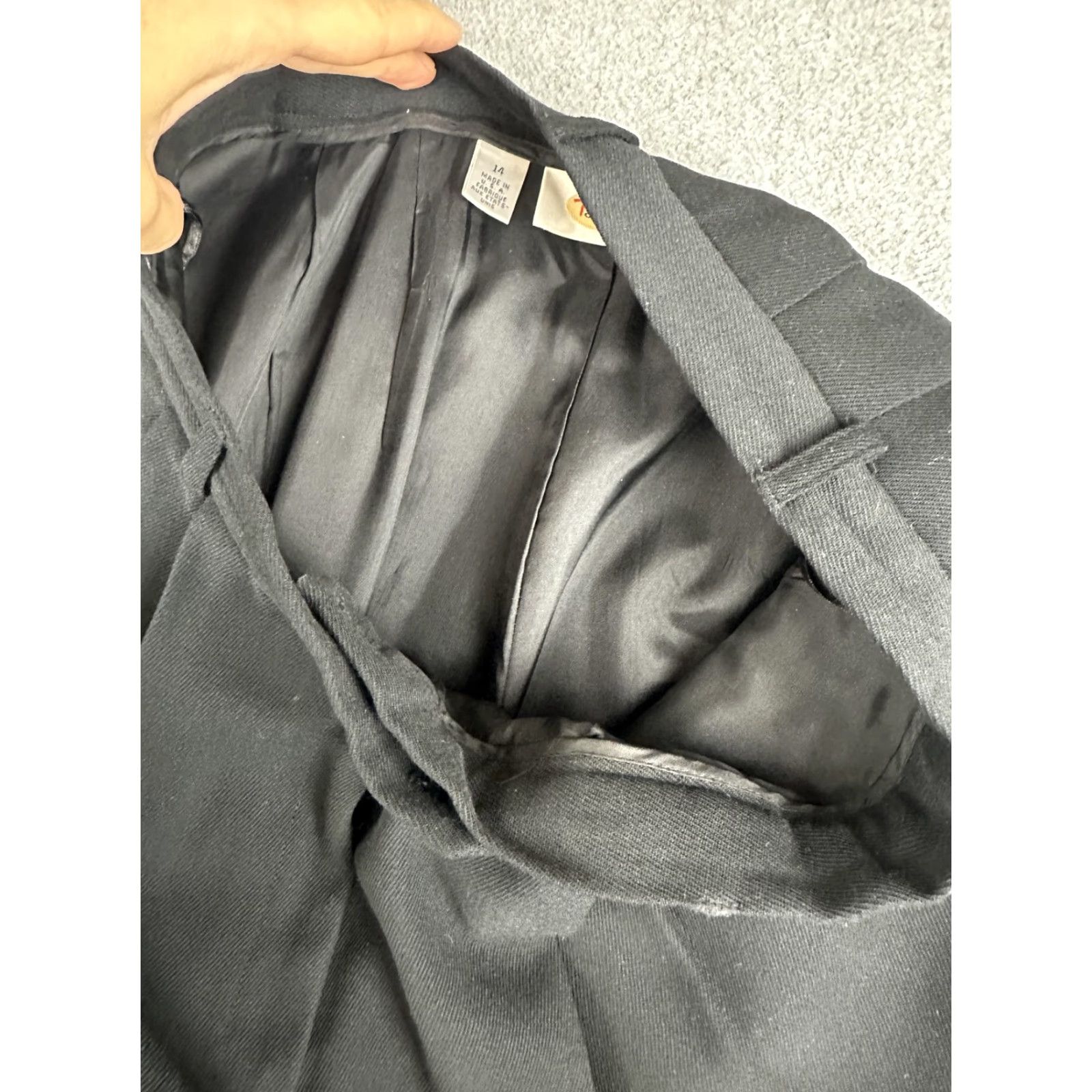 Talbots Talbots Pants Adult 14 Black Wool Pleated High Waist Dress Trousers Lined Pockets USA Size 36" / US 14 / IT 50 - 4 Thumbnail