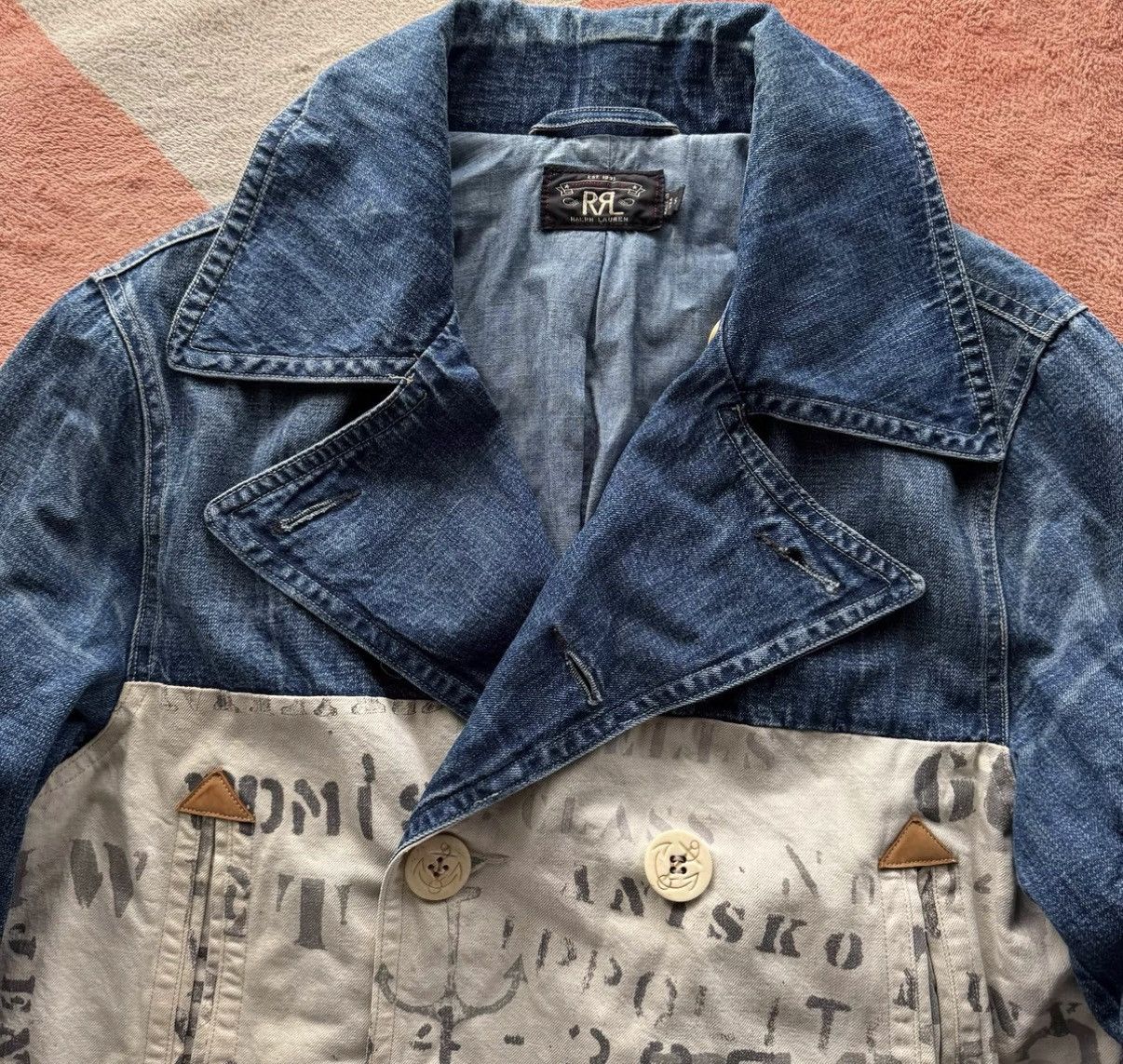 RRL Ralph Lauren RRL Ralph Lauren Double RL Denim Canvas 740 Navy Peacoat K22 Size US S / EU 44-46 / 1 - 6 Thumbnail