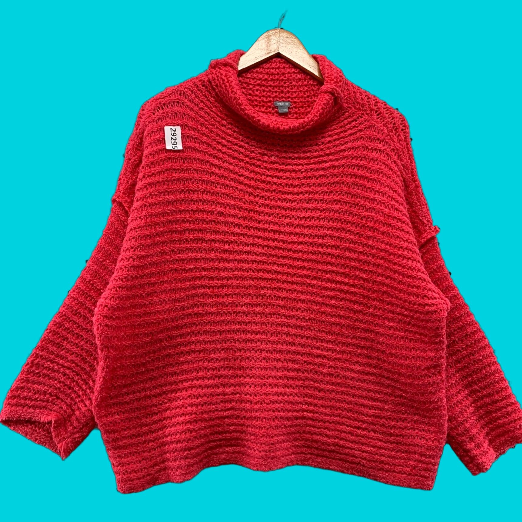 Vintage Aerie Knit Sweater Womens Medium Pink Relaxed Fit Drop Shoulder Cowl Neck Pullover - 90s/No Decade - Womens Size M / US 6-8 / IT 42-44 - 1 Thumbnail