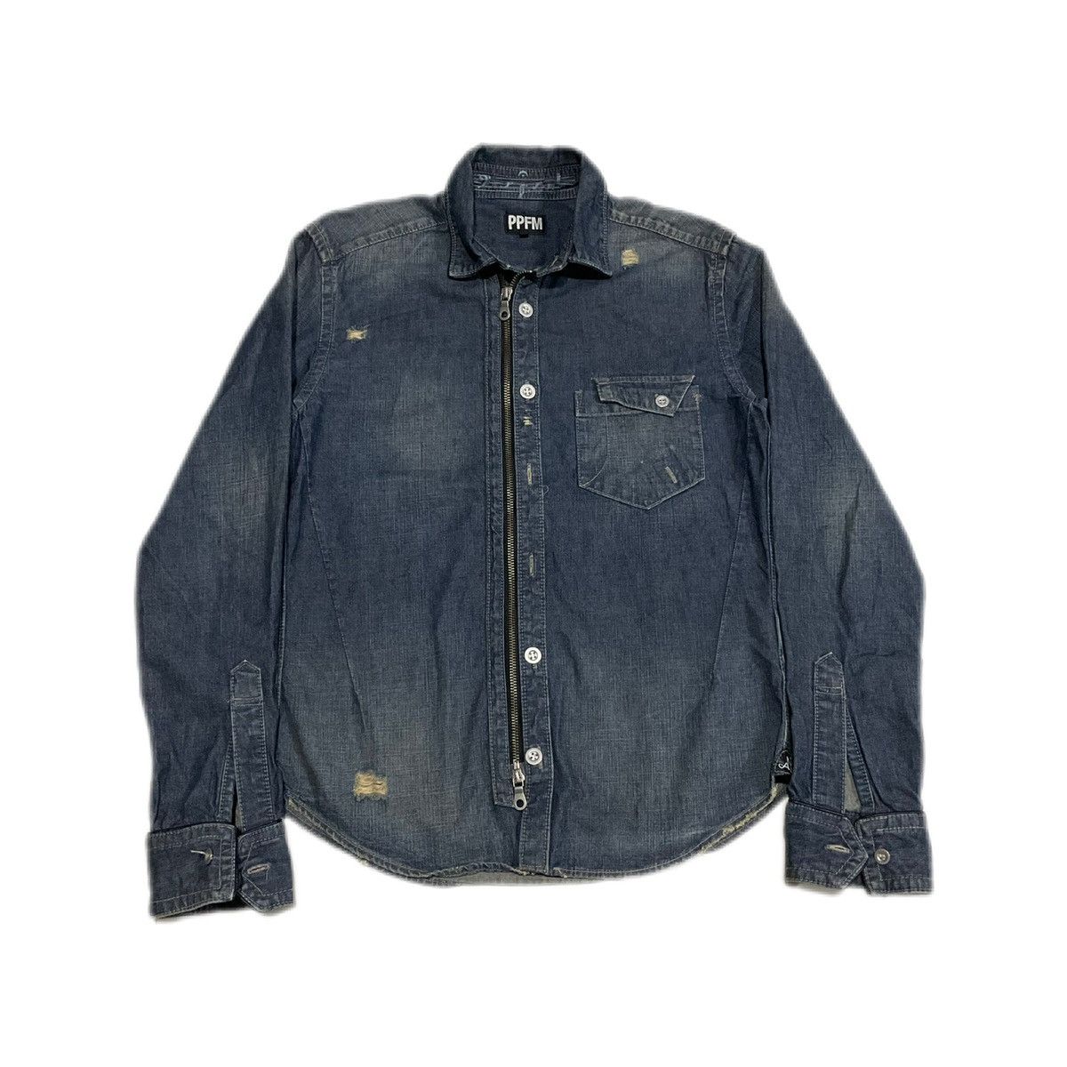 Hysteric Glamour × PPFM × Seditionaries 🔥Sick Y2K PPFM Zipper Denim Shirt Size US M / EU 48-50 / 2 - 4 Thumbnail