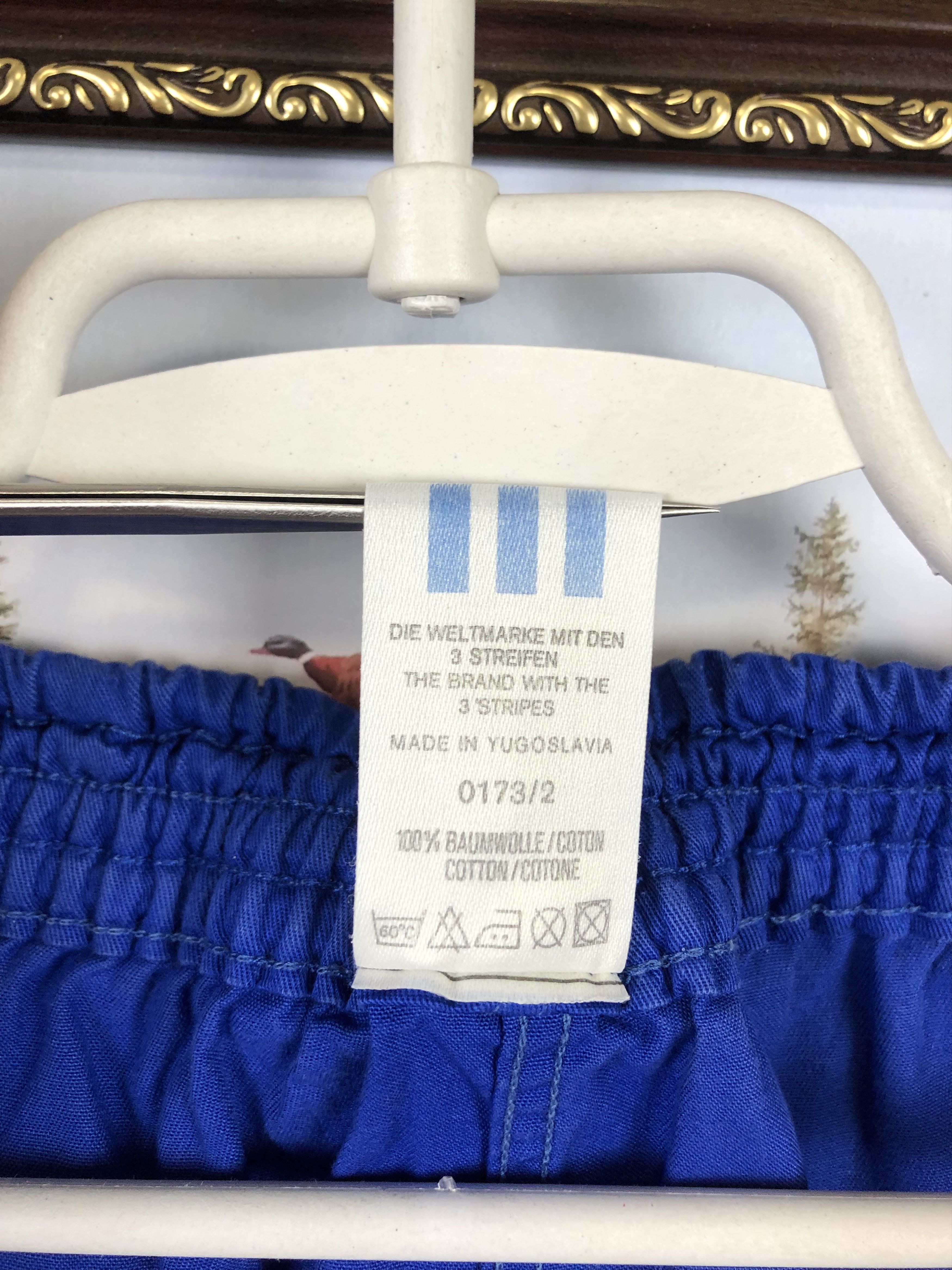 Vintage 90's Adidas Nylon Shorts Rare Blue Run Hype