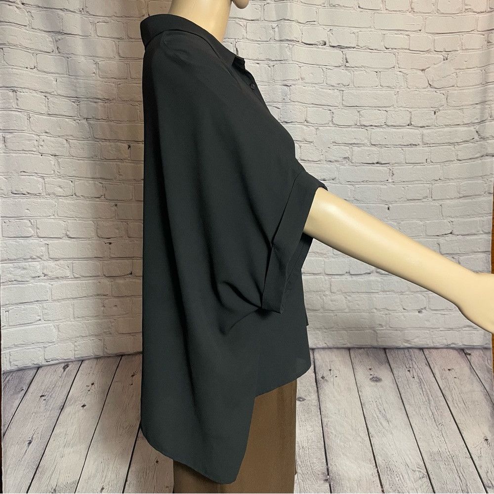 Chicos Chico's Gia Boxy Black Short Sleeve Blouse Size 1 US M Size M / US 6-8 / IT 42-44 - 5 Thumbnail