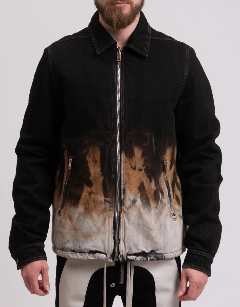 Rick Owens DRKSHDW Gradient Burning Denim Jacket Size US S / EU 44-46 / 1 - 1 Thumbnail