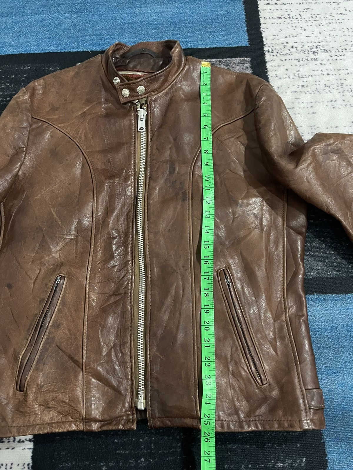 Schott SCHOTT CAFE RACER LEATHER BIKER JACKET Size US L / EU 52-54 / 3 - 20 Thumbnail