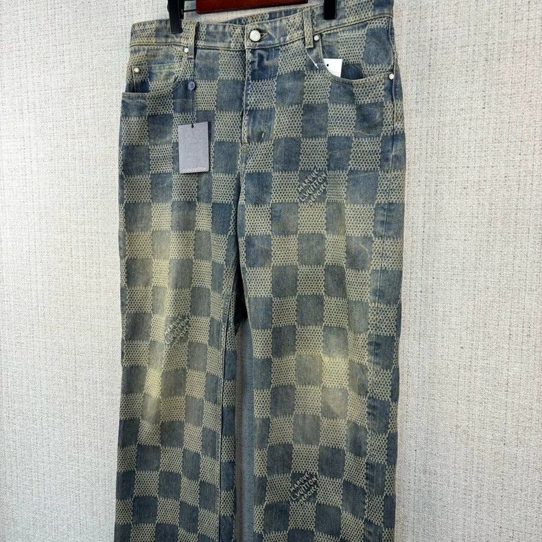 Louis Vuitton Louis Vuitton Wash and make old checkerboard jeans Size US 34 / EU 50 - 2 Thumbnail