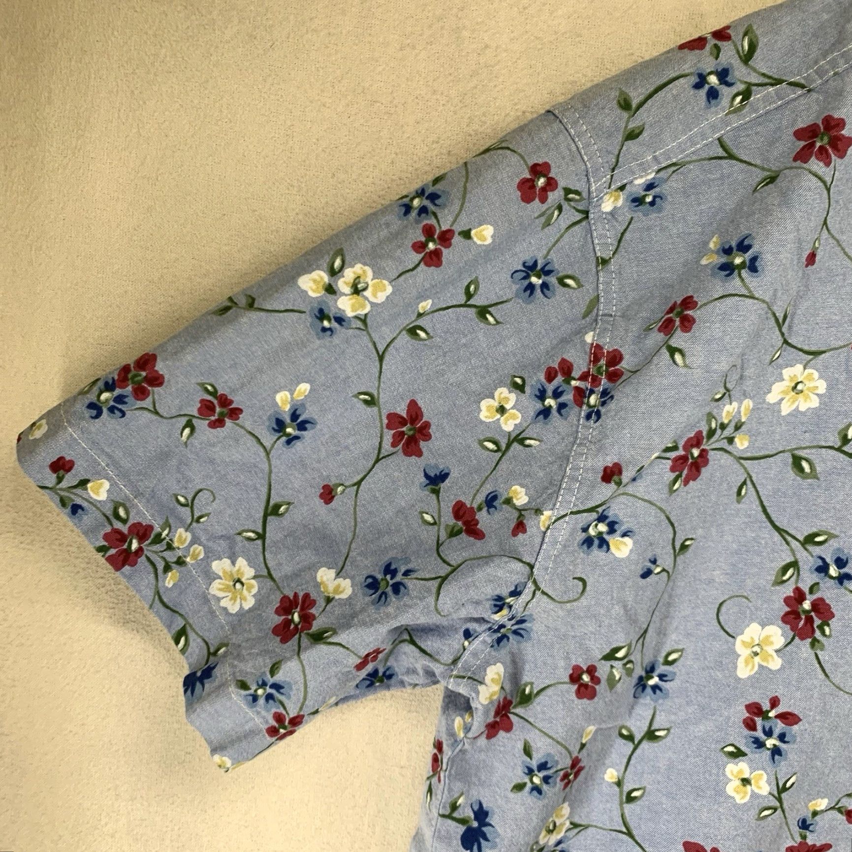 Vintage Vintage 90s Women's Button Up Large Top All Cotton Metal Button Pocket W/Shorts Size L / US 10 / IT 46 - 7 Thumbnail