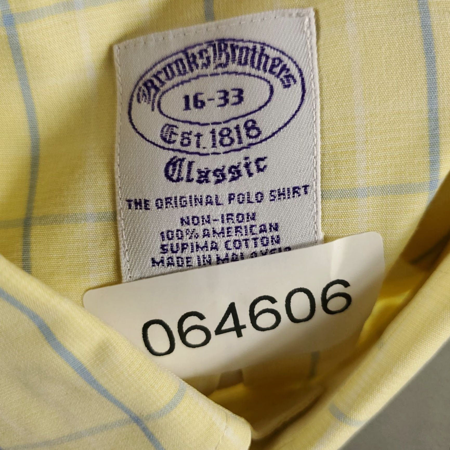 Brooks Brothers Brooks Brothers Shirt Mens 16 Yellow Check Regent Dress Button Up Long Sleeve Regular Mens Size 42R - 7 Thumbnail
