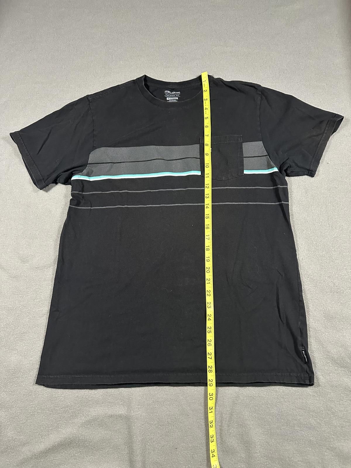 Billabong Billabong Men T-Shirt Regular M Black Striped Pocket Size US XL / EU 56 / 4 - 4 Thumbnail