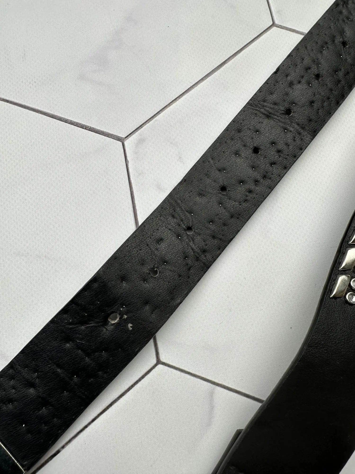 Japanese Brand Vintage Belt With Metal and Stones (B375)E2 Size 32 - 5 Thumbnail