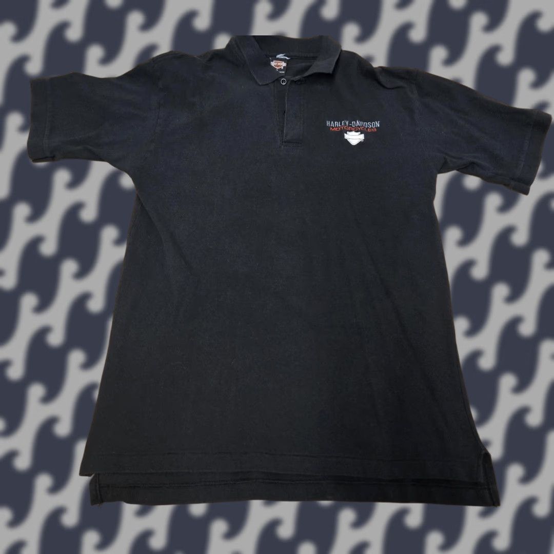 Harley Davidson VINTAGE Harley-Davidson Shirt Mens L Black Polo 90s Sturgis South Dakota Rider Mens Size US L / EU 52-54 / 3 - 1 Thumbnail