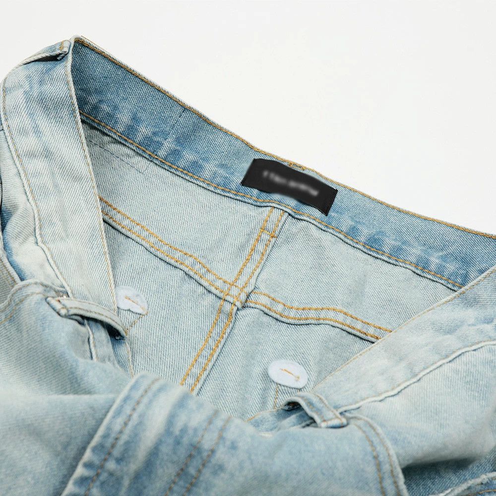 Japanese Brand × Jean Washed men's trendy punk gradient loose ripped jeans Size US 32 / EU 48 - 3 Thumbnail