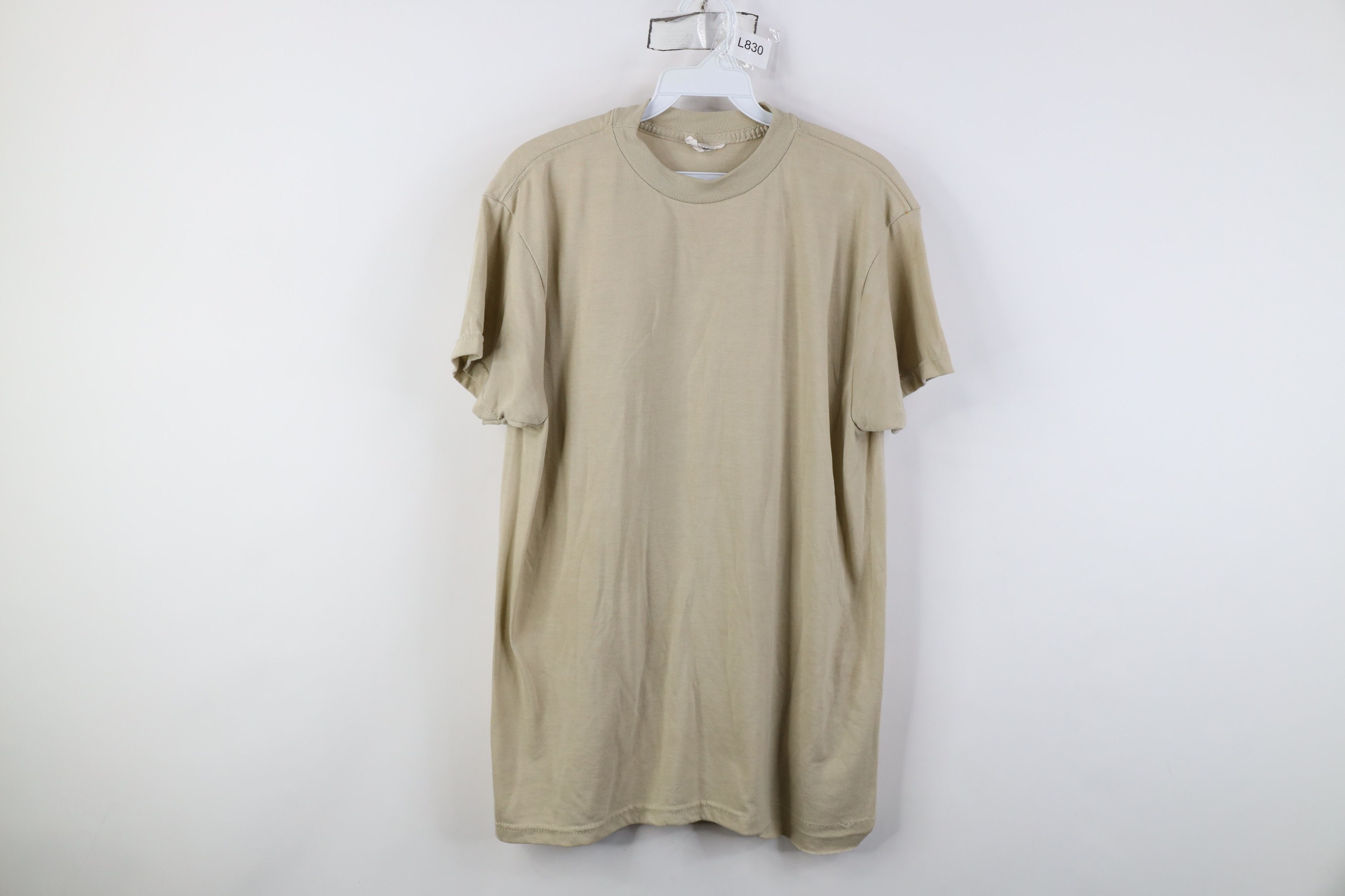 Vintage Vintage 90s Streetwear Short Sleeve T-Shirt Beige Tan USA Size US M / EU 48-50 / 2 - 1 Thumbnail