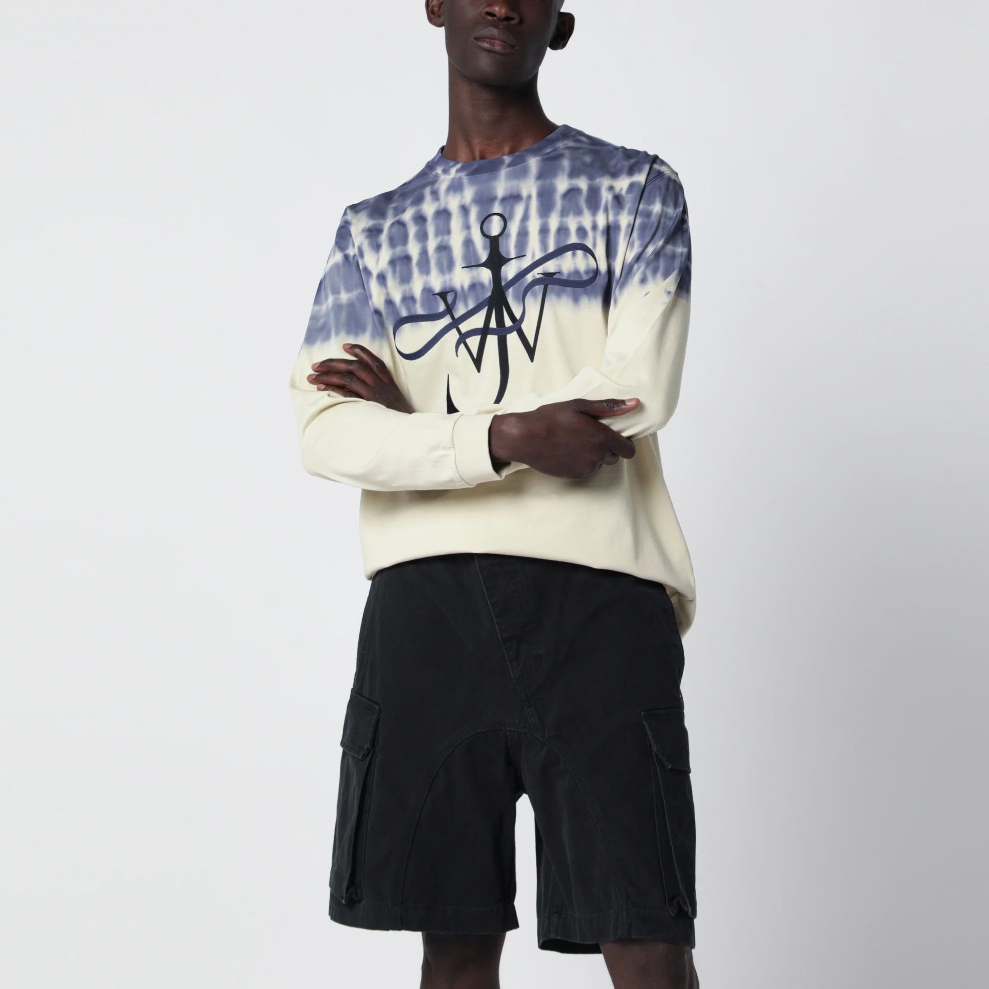 JW Anderson o1d2blof0526 Logo Print Sweatshirt in Ecru/Navy Size US L / EU 52-54 / 3 - 1 Thumbnail