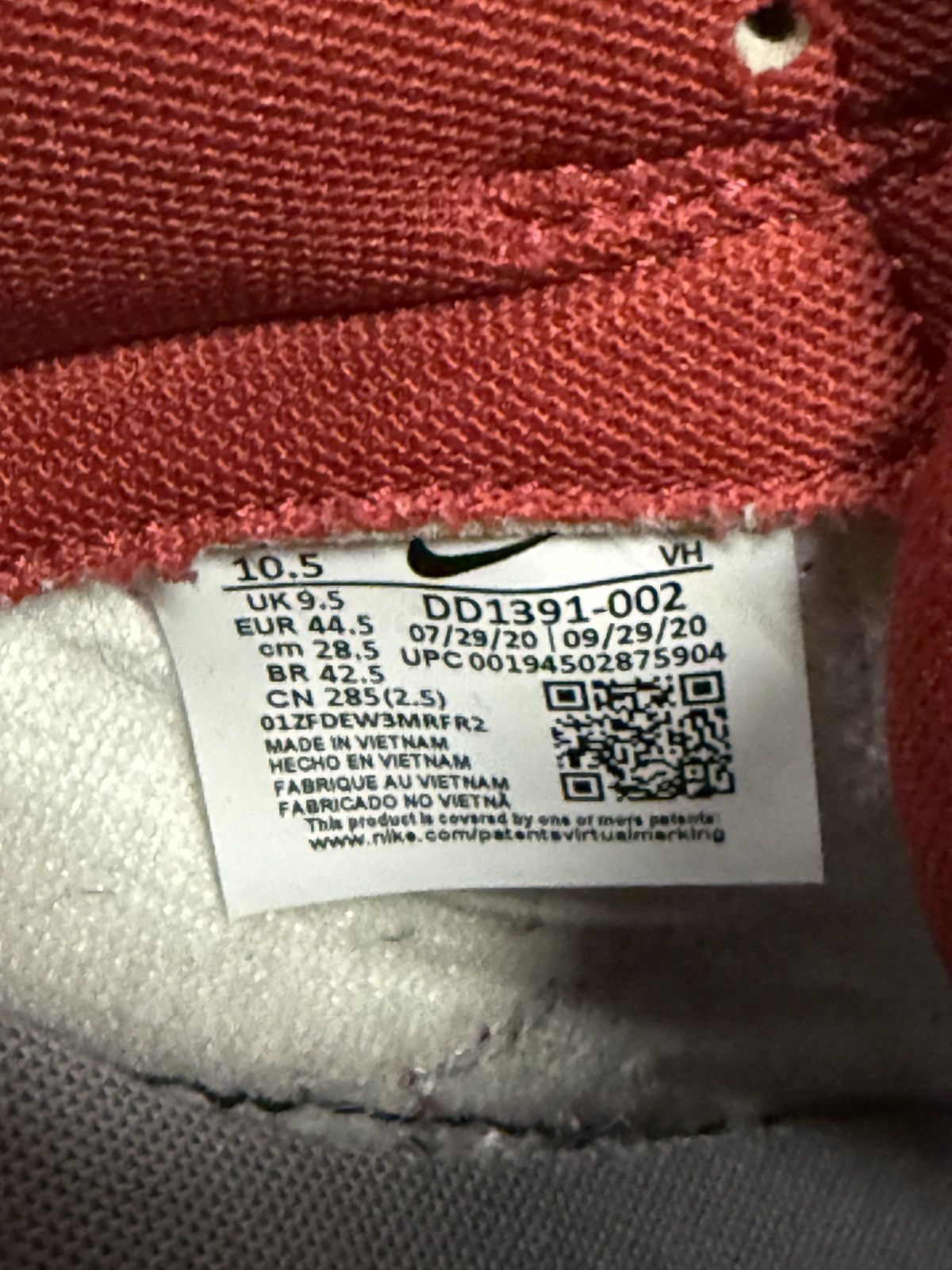Nike Nike Dunk Low Retro ‘UNLV’ 2021 Size US 10.5 / EU 43-44 - 6 Thumbnail