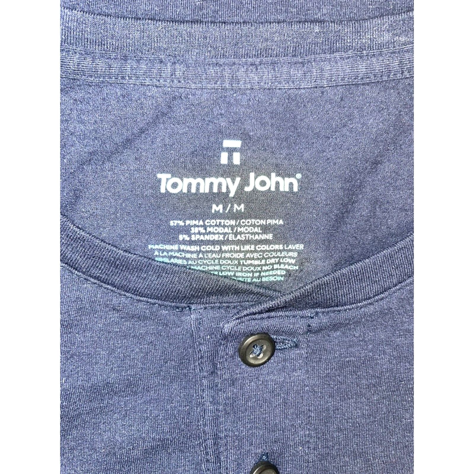 Vintage Tommy John Shirt Henley Men M Cotton Blend Dark Blue Button-Up Short Sleeve Mens M Blue Henley Shirt (should avoid duplication of M). Size US M / EU 48-50 / 2 - 5 Thumbnail