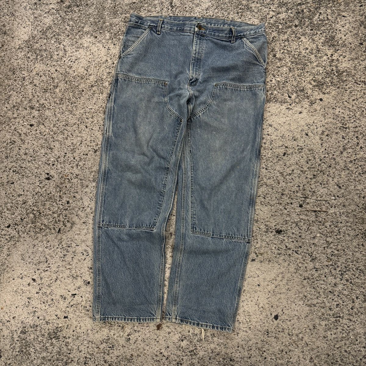 Carhartt Vintage Carhartt Denim Double Knee Thrashed Faded ERD Grunge Size US 41 - 11 Thumbnail