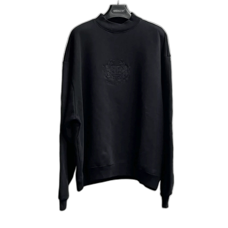 Balenciaga Balenciaga Black Logo Embroidered Sweatshirt Size US S / EU 44-46 / 1 - 1 Thumbnail
