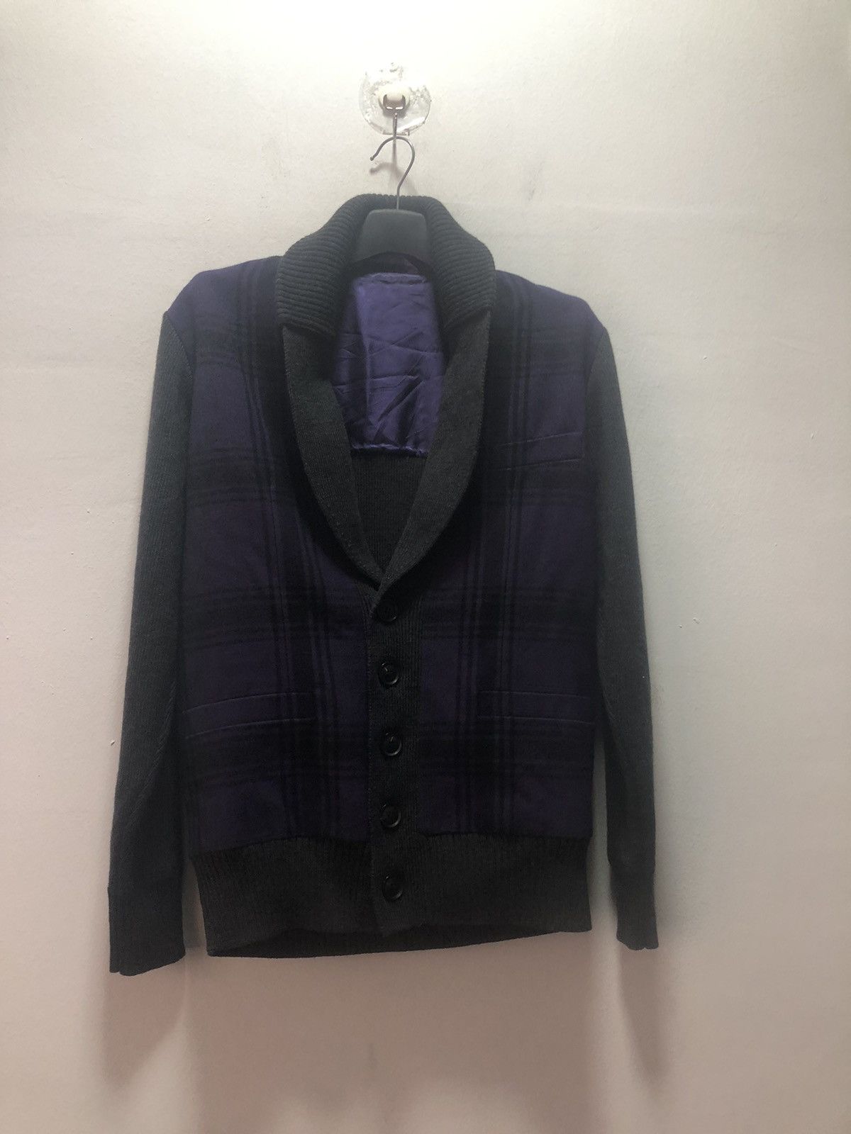 Paul Smith PAUL SMITH Cardigan Sweater Wool Plaid Size US M / EU 48-50 / 2 - 1 Thumbnail