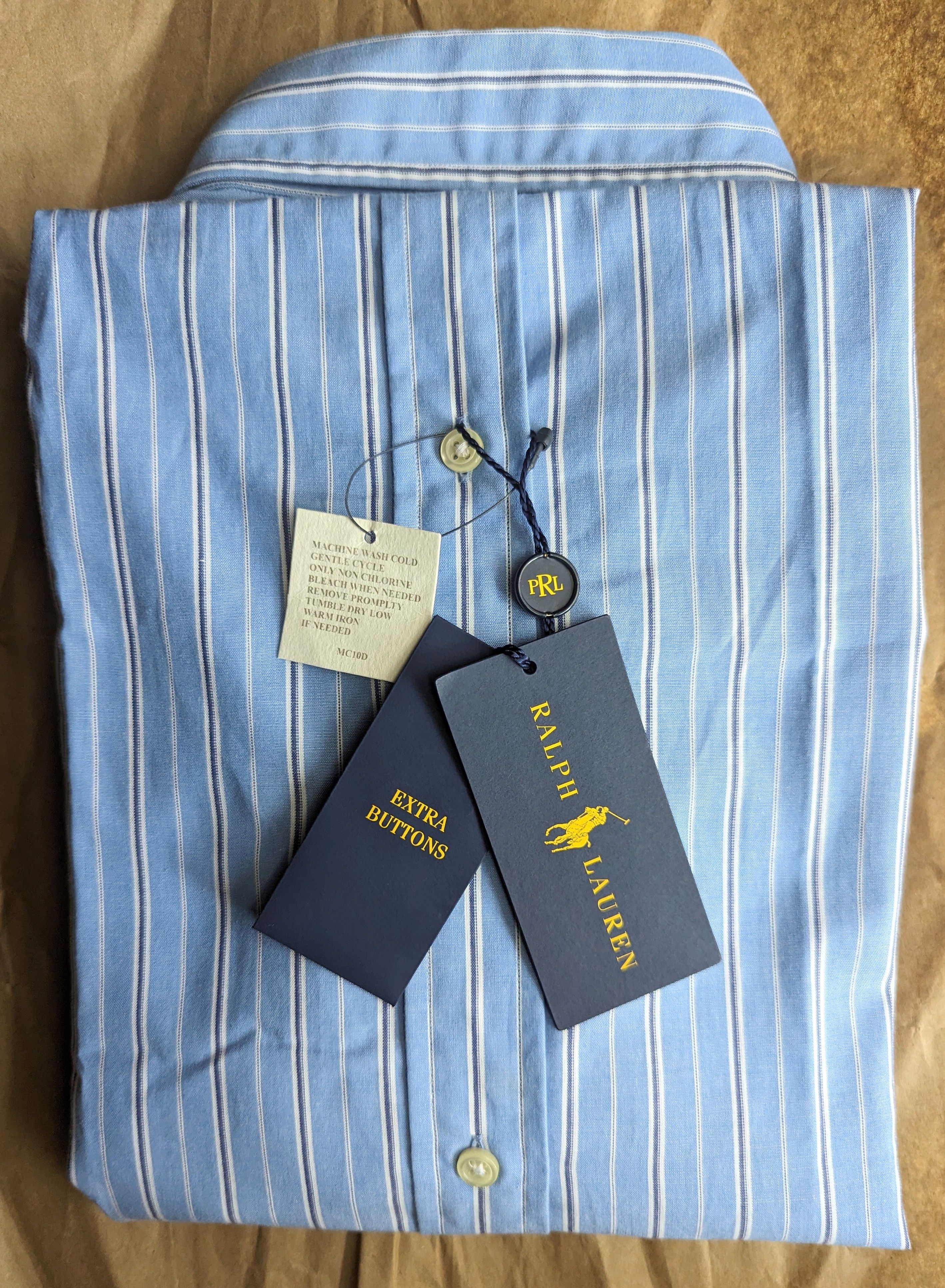 Polo Ralph Lauren × RRL Ralph Lauren × Ralph Lauren BNWT Striped Poplin Button Down Collar Shirt Size US M / EU 48-50 / 2 - 6 Thumbnail