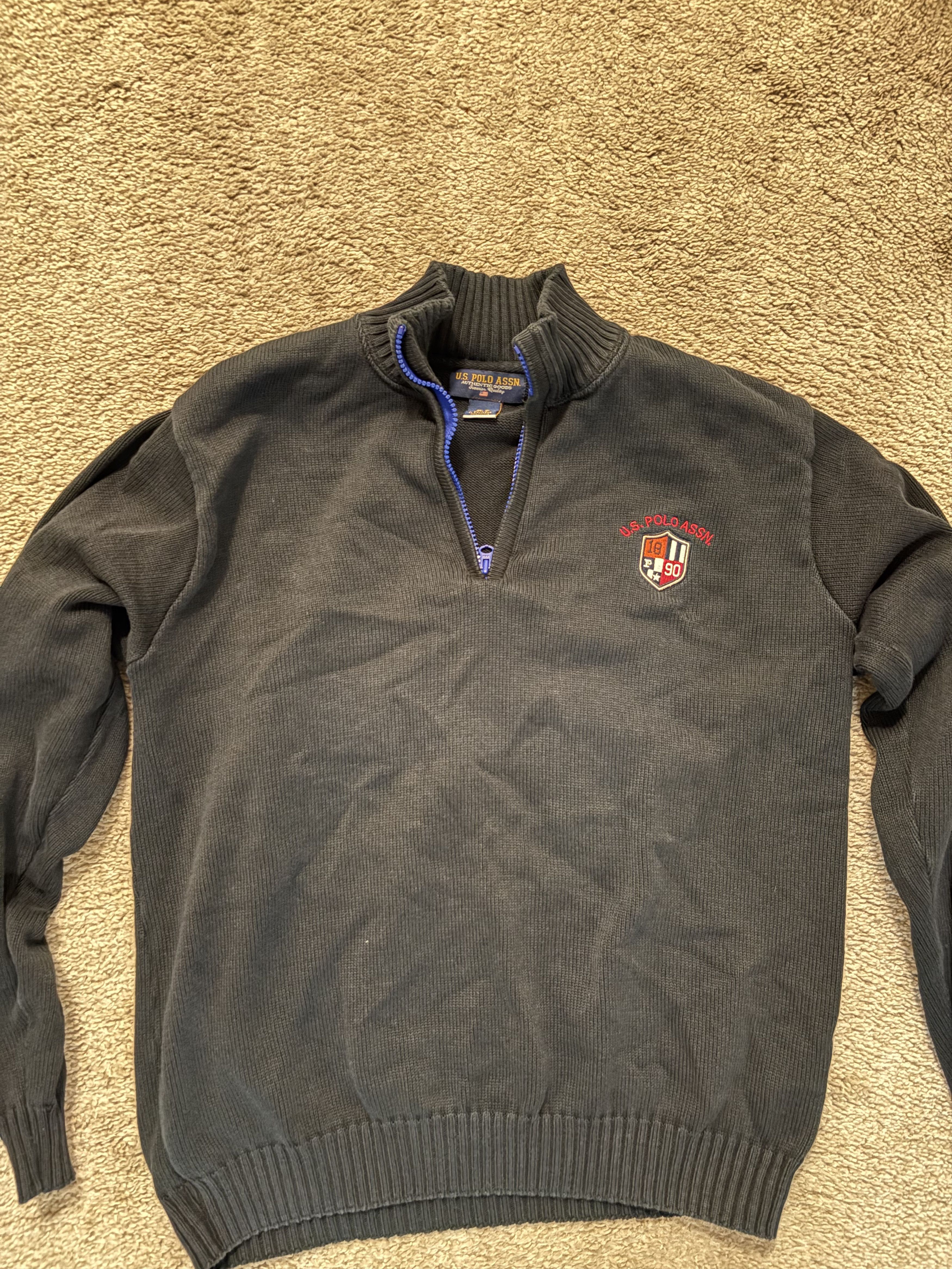 U.S. Polo Assn. US Polo Assn Men's Medium Black Quarter-Zip Size US M / EU 48-50 / 2 - 1 Thumbnail
