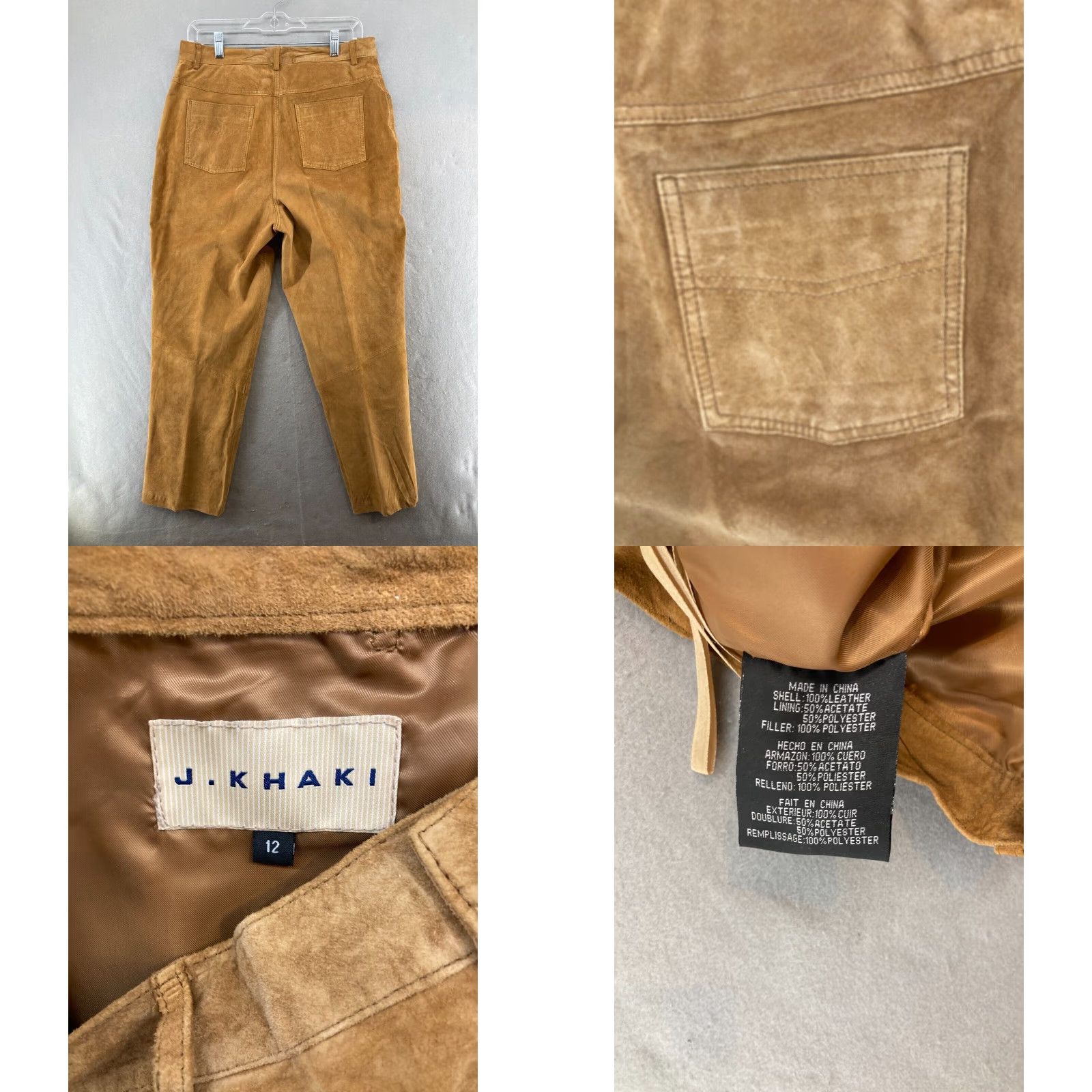 Vintage VINTAGE J Khaki Beige Leather High Rise Tapered Pants Womens 12 Size 34" / US 12 / IT 48 - 8 Thumbnail