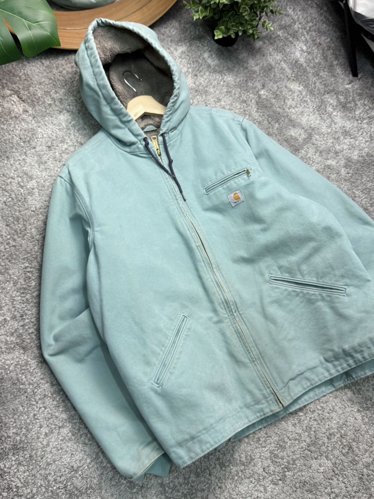 Carhartt Carhartt WJ141 454 Seaglass Blue Sierra Sherpa Lined Jacket Size US L / EU 52-54 / 3 - 2 Thumbnail