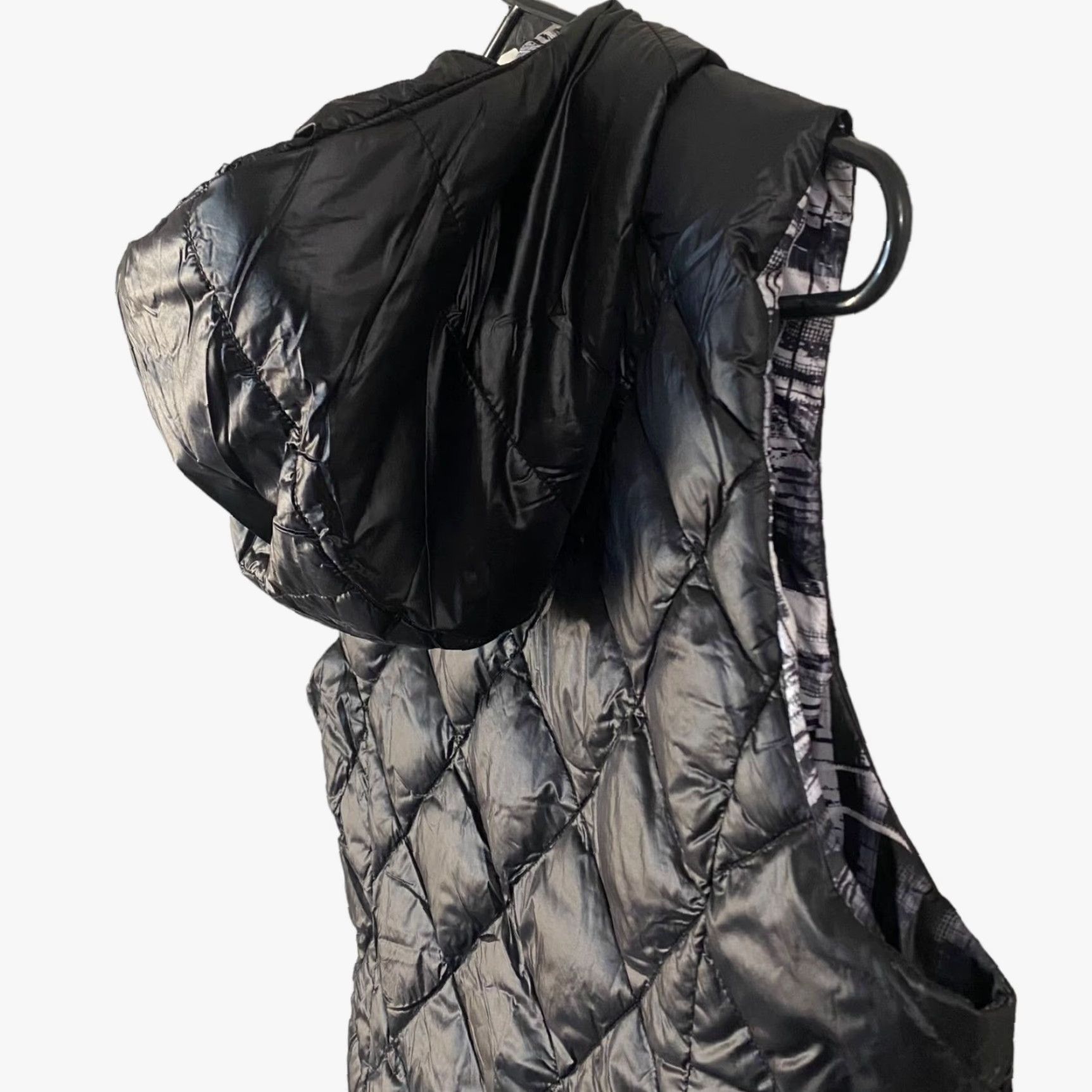Vintage Gerry Quilted Down Puffer Vest Hood Black Womens Small Full Zip Reversible Size S / US 4 / IT 40 - 7 Thumbnail