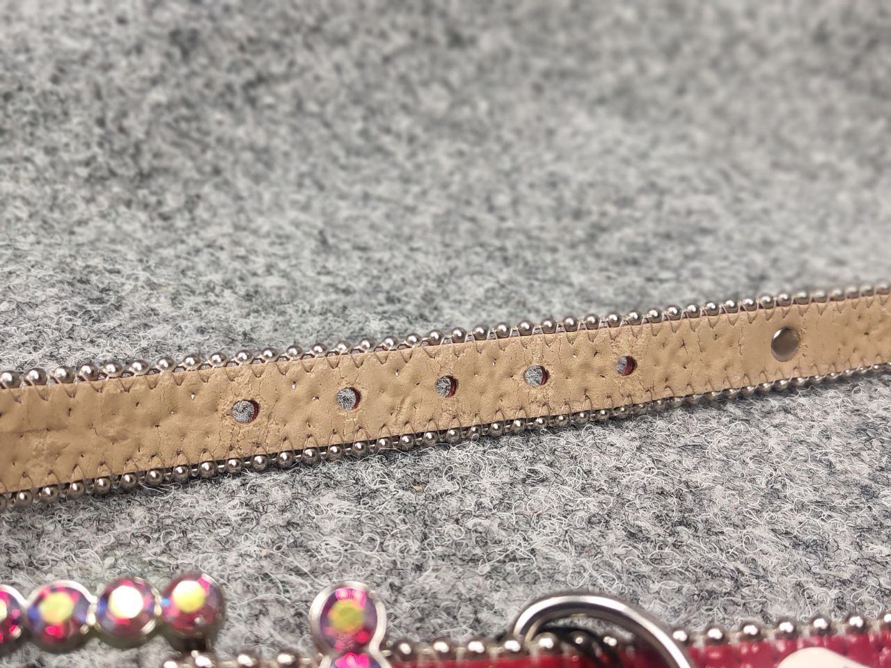 B.B.Simon Swarovski Crystal Red Leather collar Dog belt