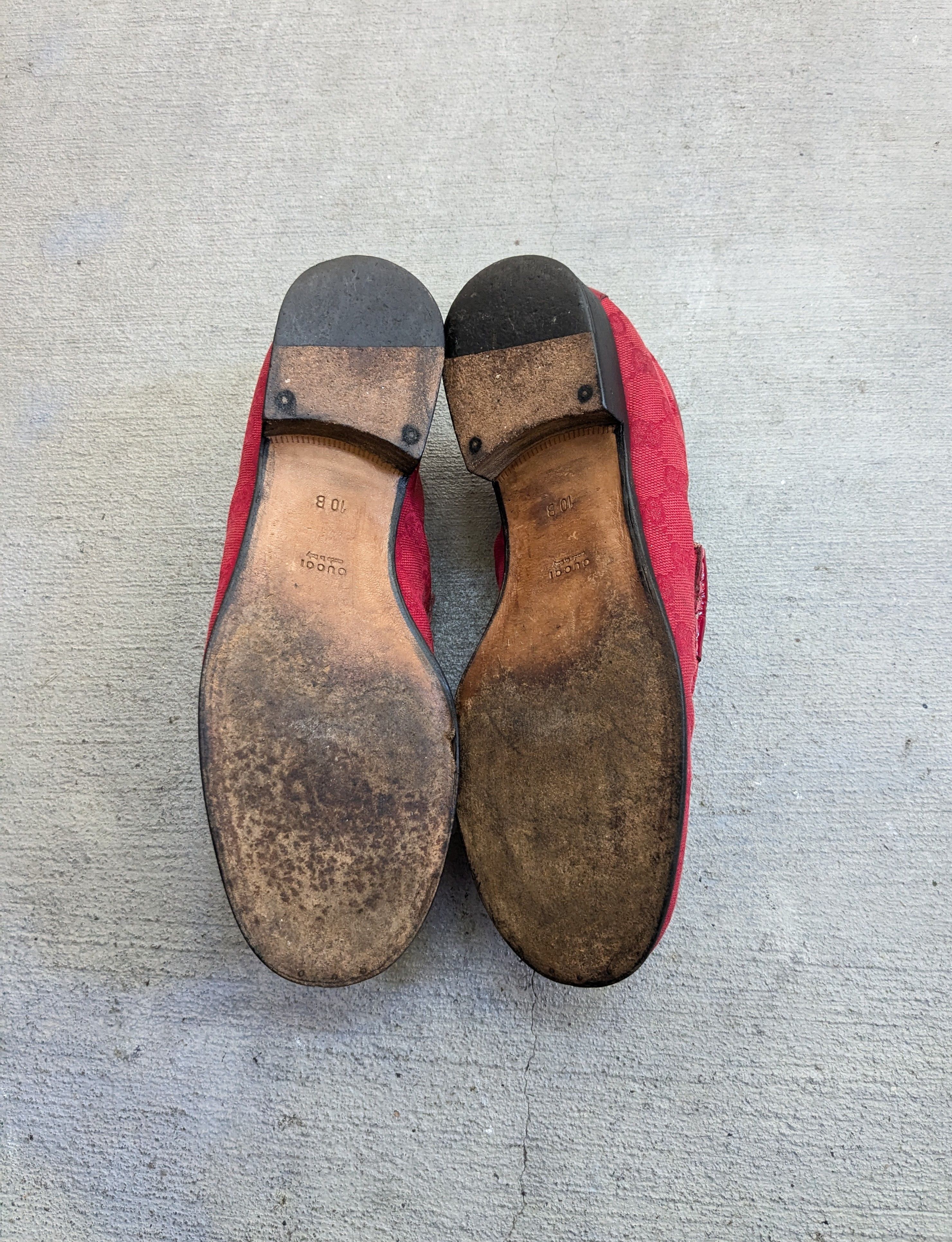 Gucci Gucci Horsebit Loafers Red 10 B Monogram Canvas Jacquard Size US 10 / IT 40 - 16 Thumbnail