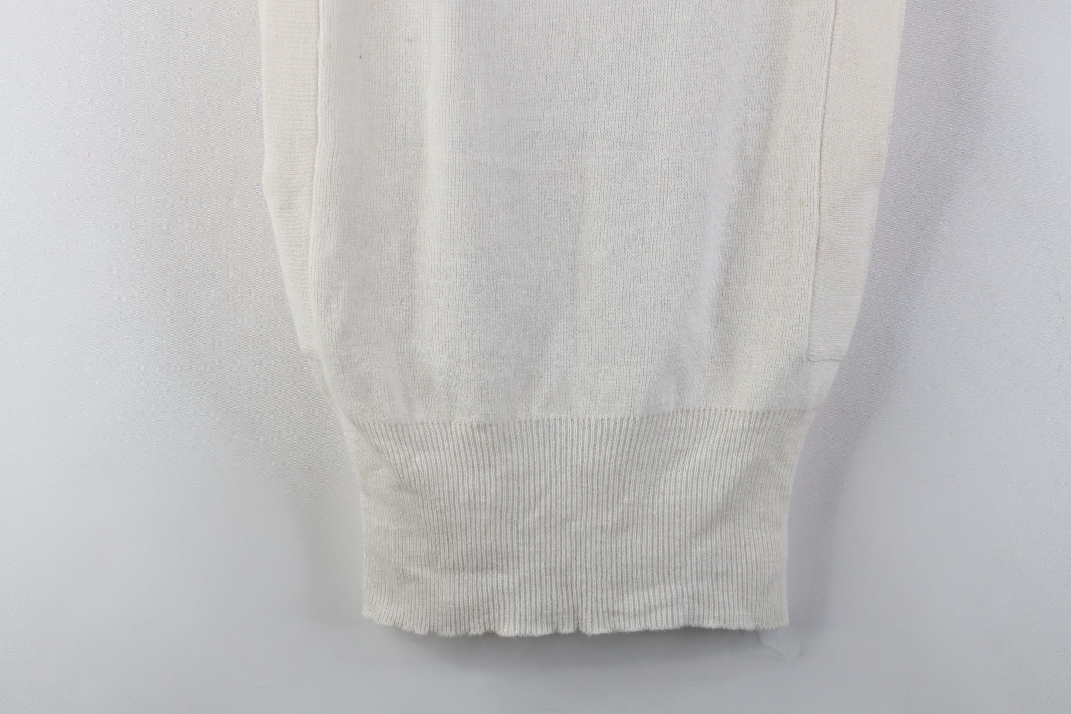 Vintage Vintage 70s Streetwear Flower Knit Sweater Vest White Size M / US 6-8 / IT 42-44 - 13 Thumbnail