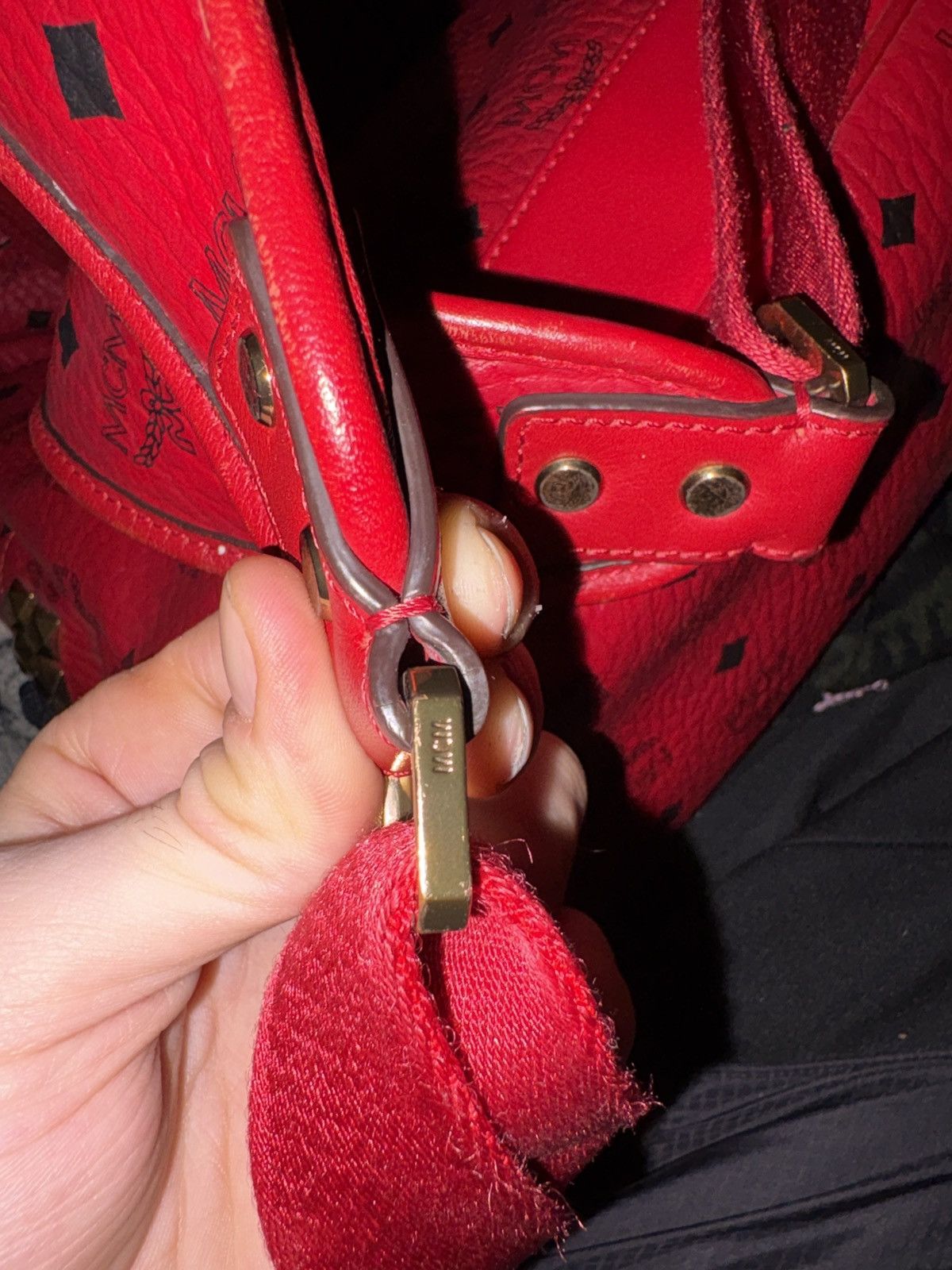 MCM MCM red Visetos stark studded backpack Size ONE SIZE - 10 Thumbnail