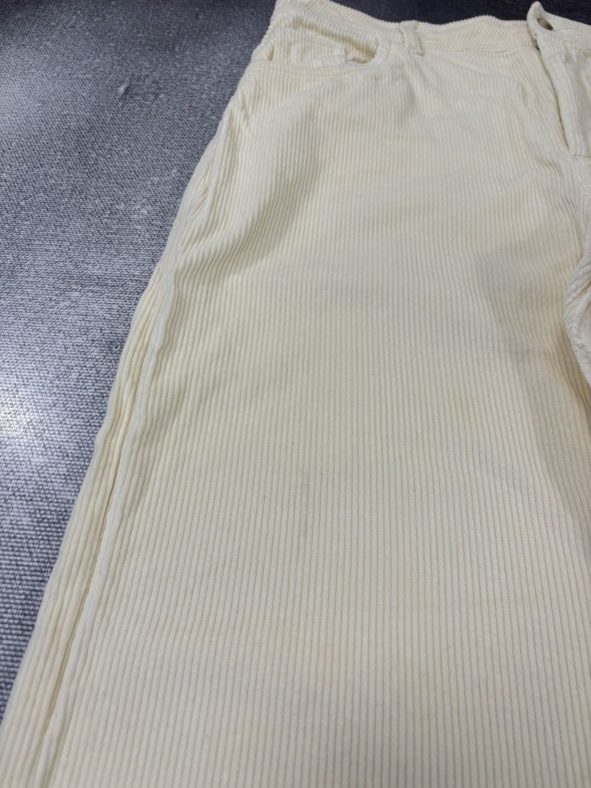 Sezane Sezane Women’s Cream Corduroy Velvet Wide Leg Pants Trousers Size 32" / US 10 / IT 46 - 6 Thumbnail