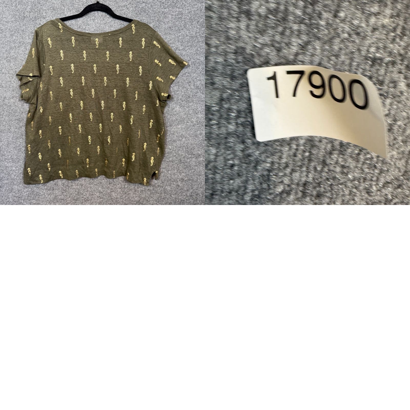 J. Jill J.Jill Shirt Womens XL Green Short Sleeve Tee Love Linen Seahorse Print Boho Vintage No Size XL / US 12-14 / IT 48-50 - 8 Thumbnail