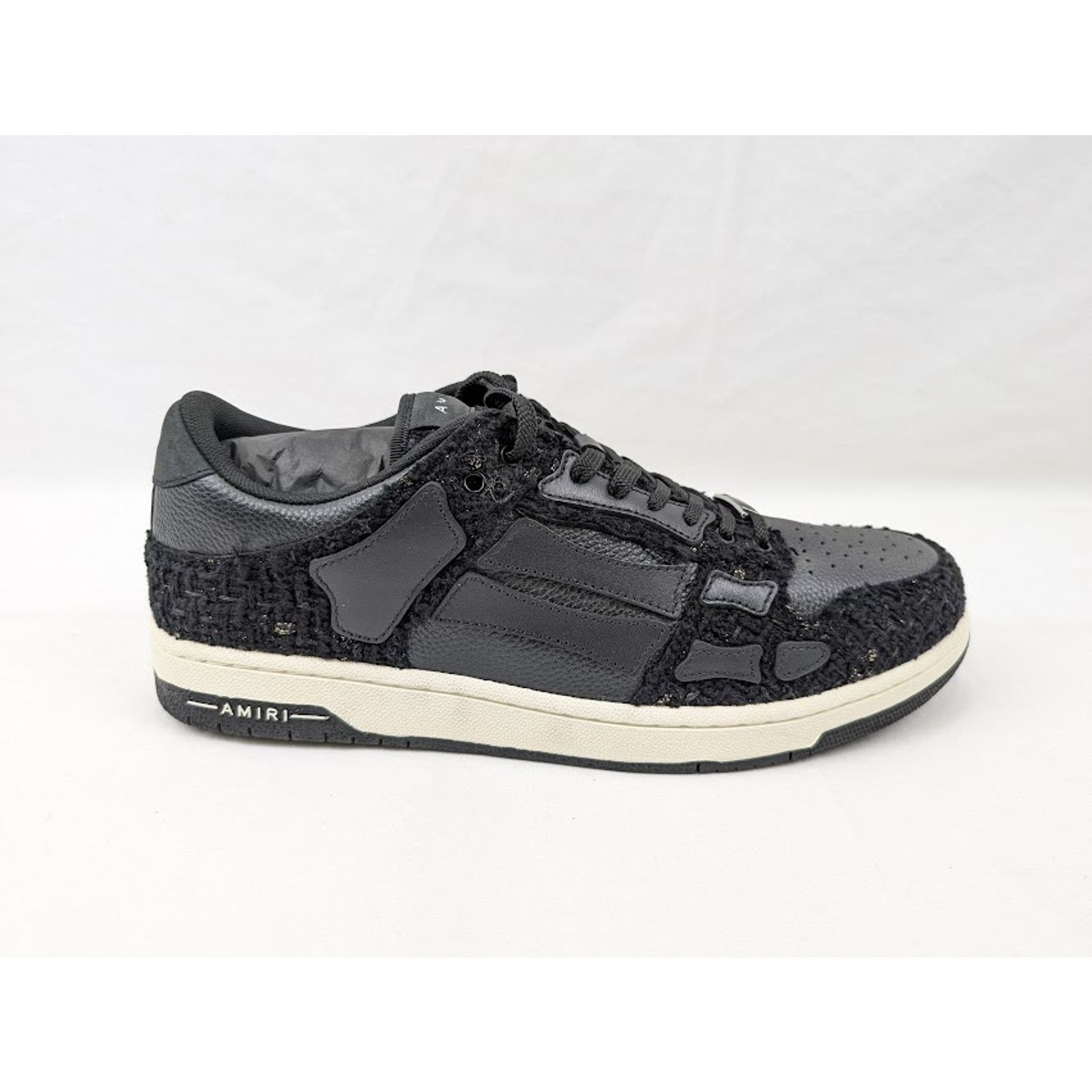 Amiri o1rshd1 Boucle Skelton Low-Top Sneakers in Black Size US 9 / EU 42 - 1 Thumbnail