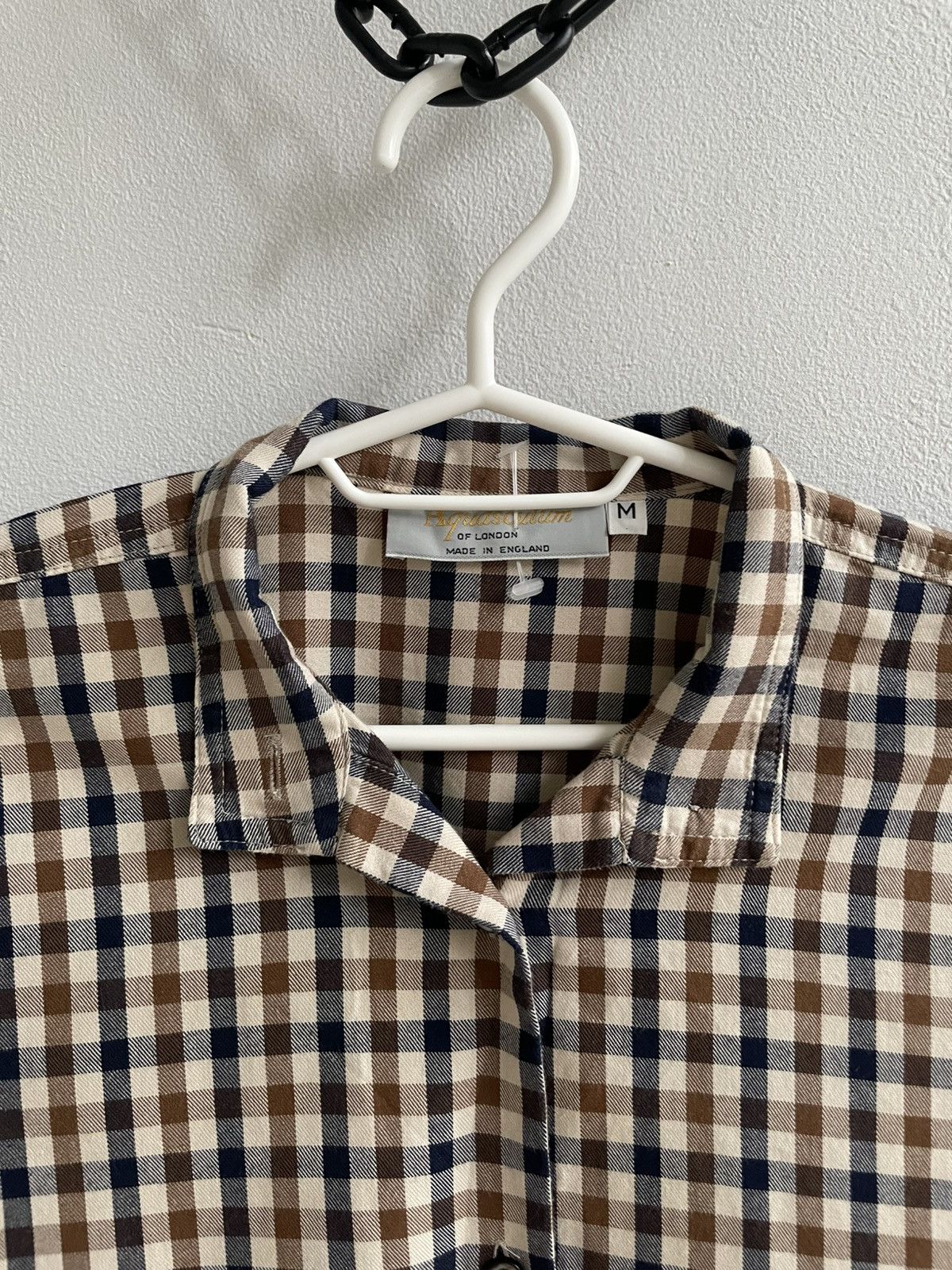 Designer × Vintage Aquascutum Vintage Check Plaid Long Sleeve Button Up Shirt Size M / US 6-8 / IT 42-44 - 3 Thumbnail