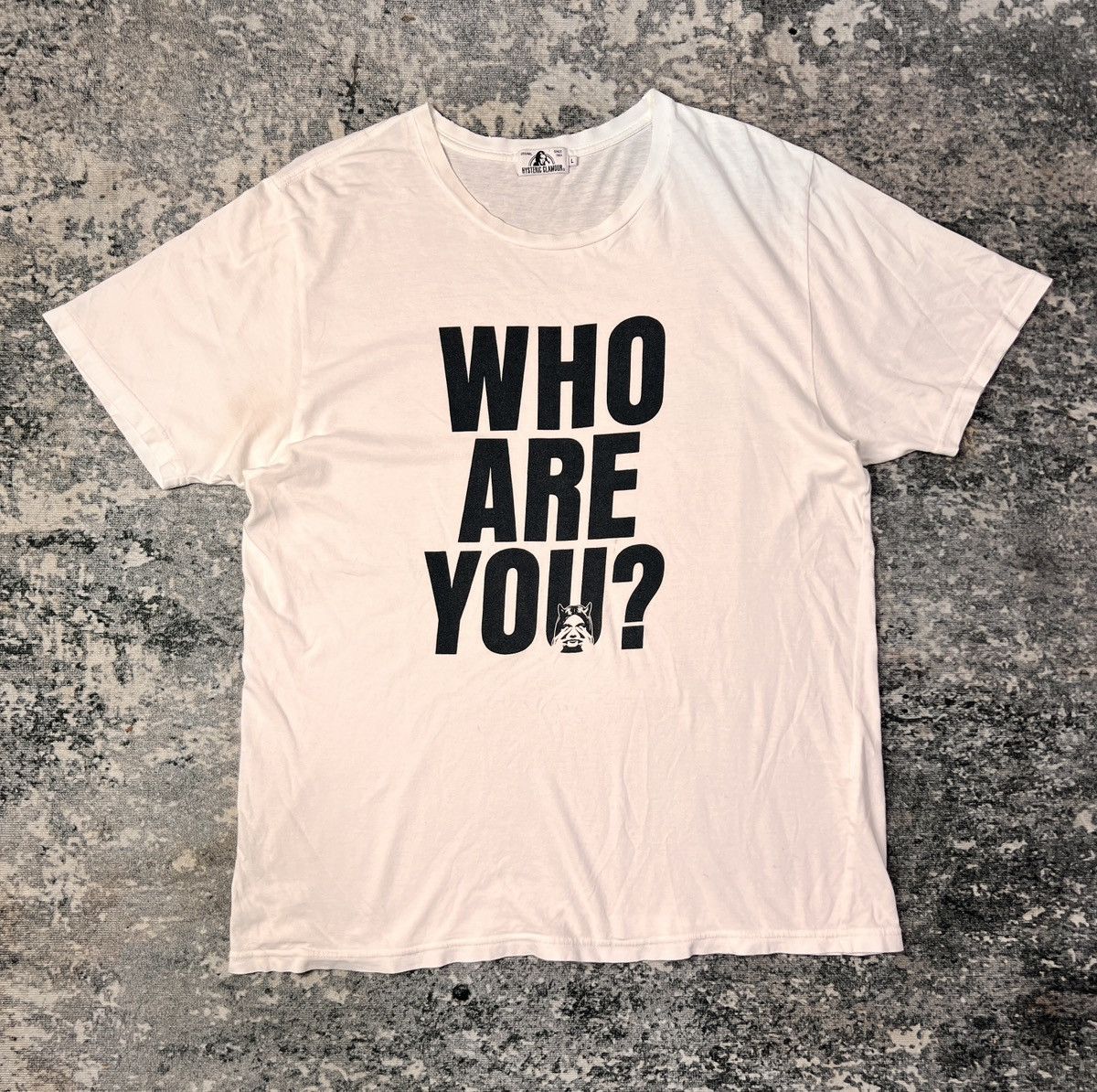 Hysteric Glamour Distressed Hysteric Glamour “Who Are You?” Tshirt Size US L / EU 52-54 / 3 - 1 Thumbnail